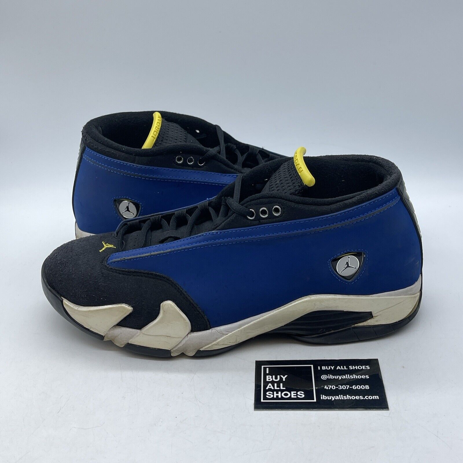 Size 10.5 - Air Jordan 14 Retro 2015 Low Laney Blue Black White (807511-405)