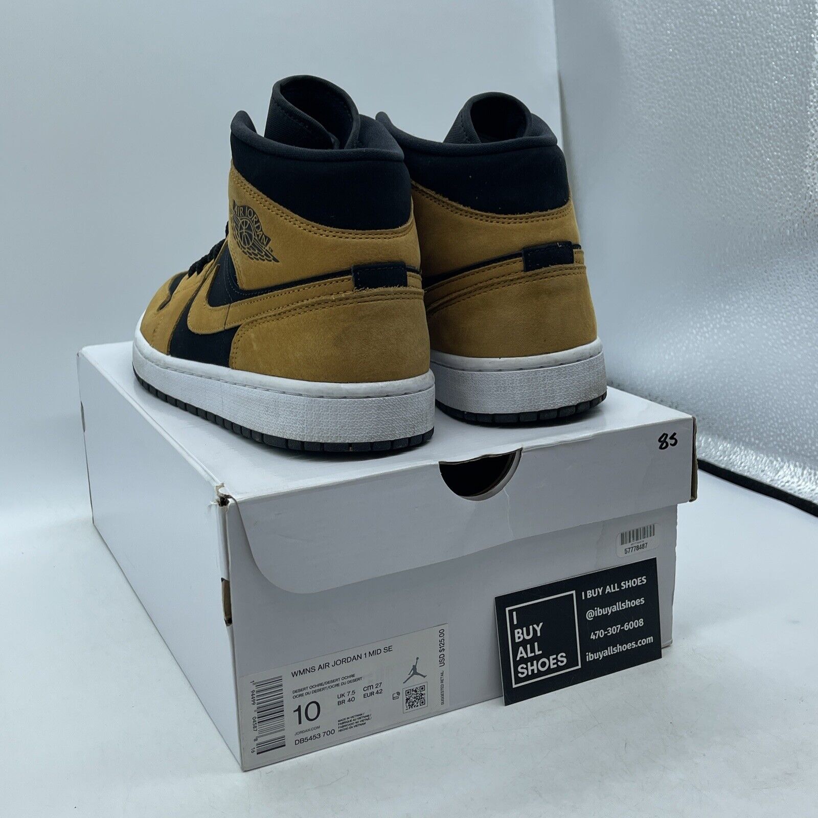 Size 10W- Air Jordan 1 SE Mid Desert Ochre Black Brown Suede (DB5453-700)
