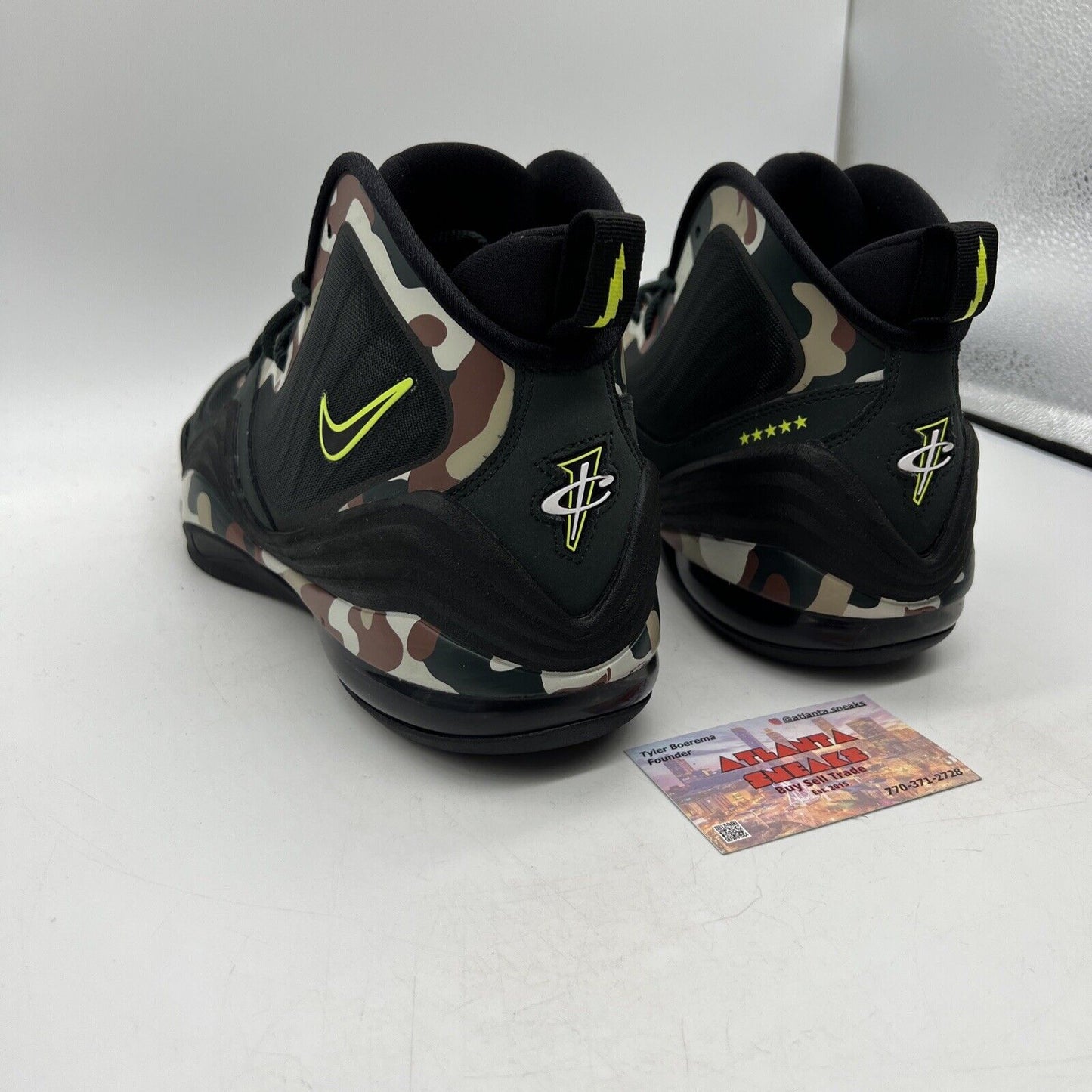 Size 11.5 - Nike Air Penny 5 Camo Camo Green Black Brown