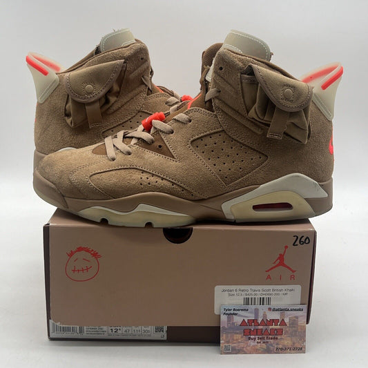 Size 12.5 - Jordan 6 Retro x Travis Scott Mid British Khaki Suede (DH0690-200)