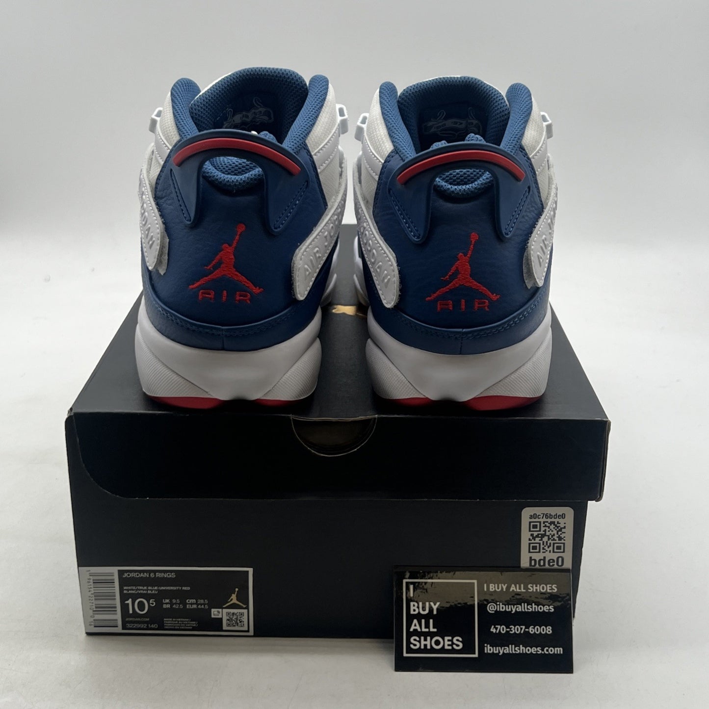 Size 10.5 - Air Jordan 6 Rings True Blue (322992-140)