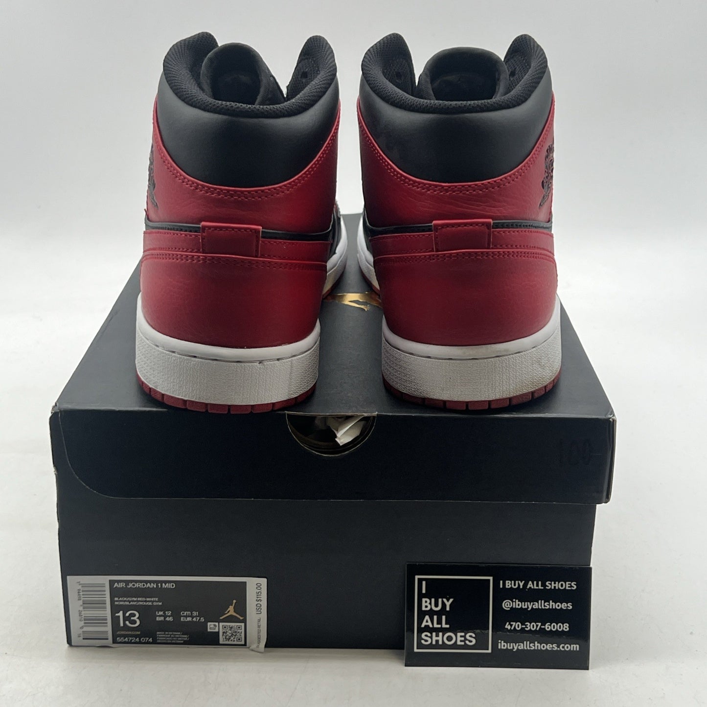 Size 13 - Air Jordan 1 Mid Banned 2020 (554724-074)