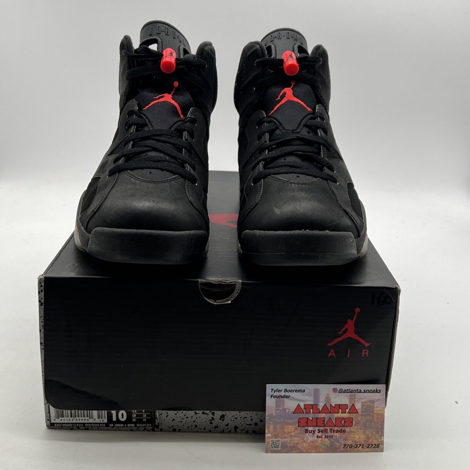 Size 10 - Air Jordan 6 Retro Infrared Black 2014 (384664-023)