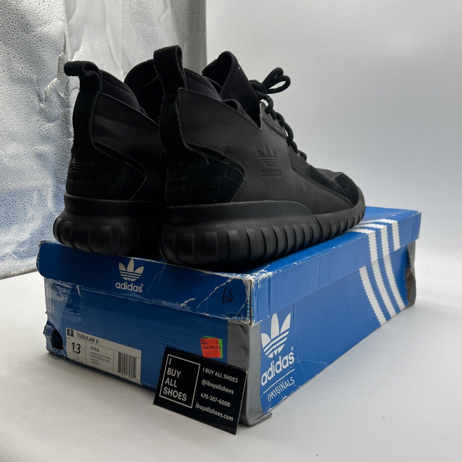 Size 13 - Adidas Tubular X Core Black (S74922)