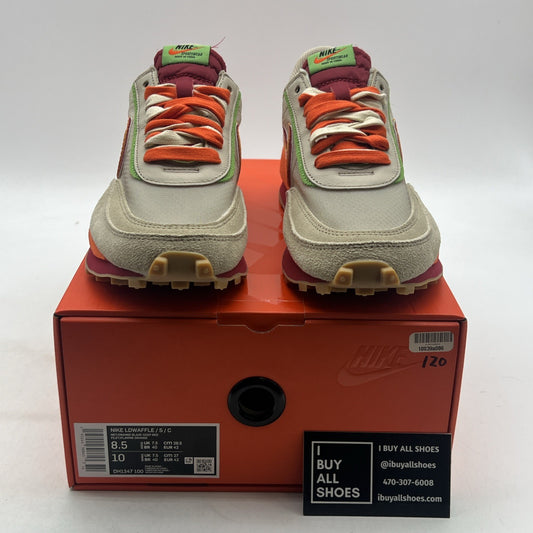 Size 8.5 - Nike sacai x Clot x LDWaffle Net Orange Blaze (DH1347-100)
