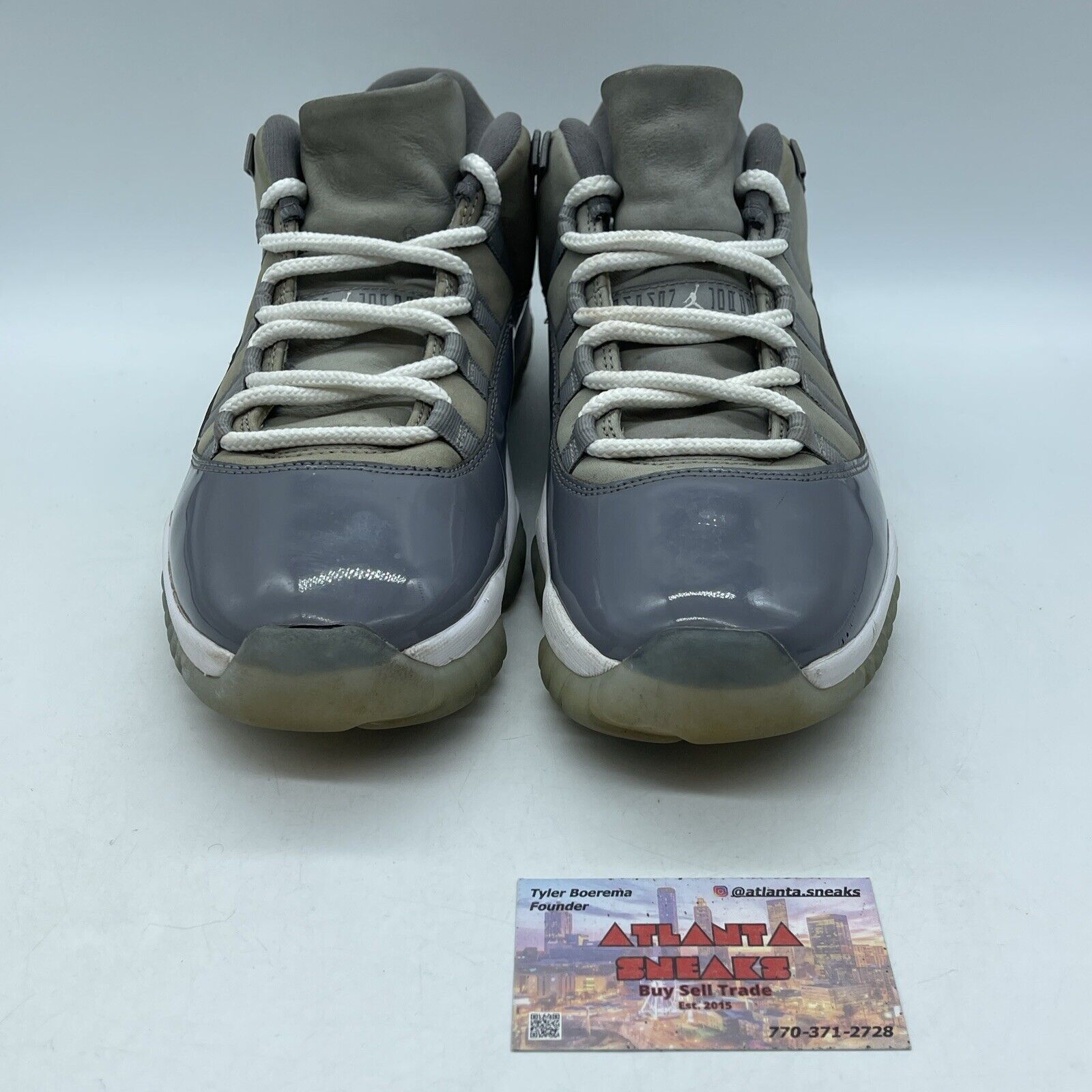 Size 11.5 - Jordan 11 Retro Low Cool Grey 2018 White Suede Leather (528895-003)