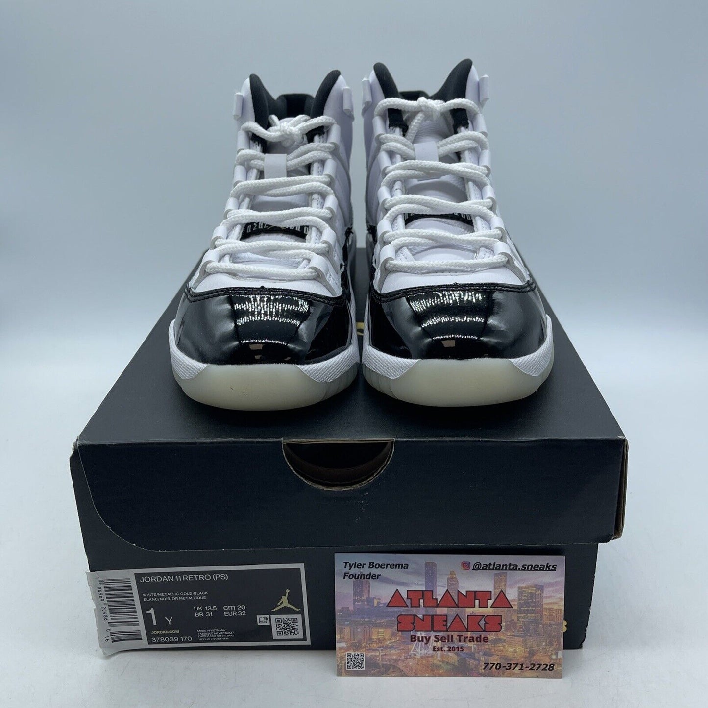 Size 1Y - Air Jordan 11 Retro Gratitude Defining Moments Black (378039-170)