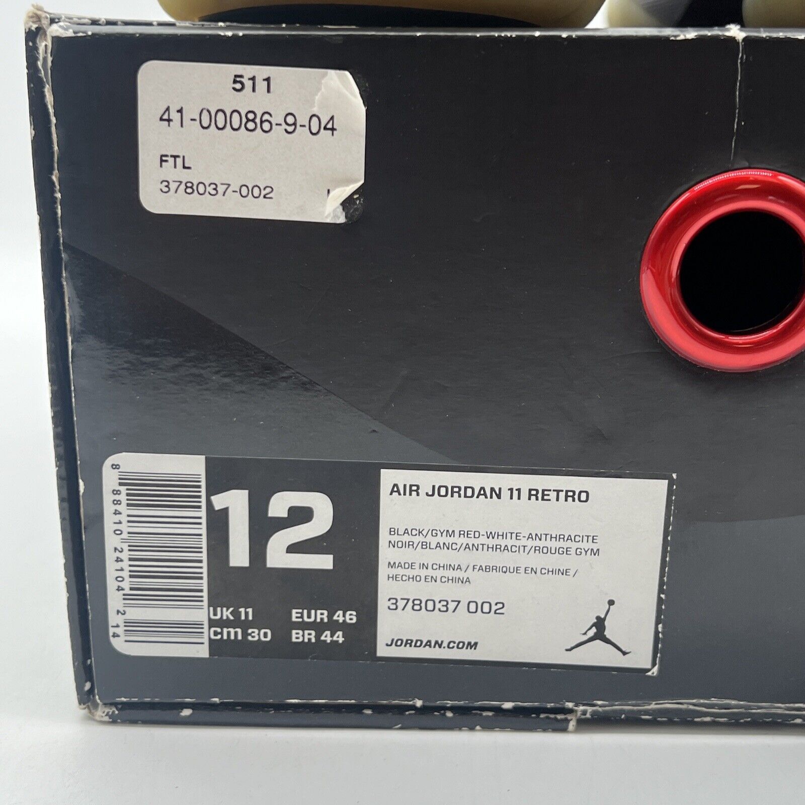 Size 12 - Jordan 11 Retro 72-10 2015 Black White Red (378037-002)