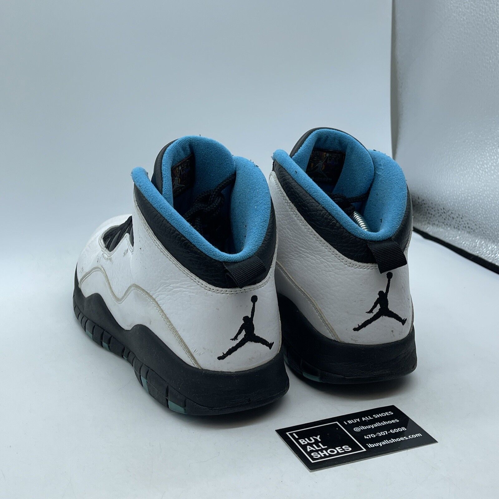 Size 12 - Air Jordan 10 Retro 2014 Powder Blue White Black Leather (310805-106)