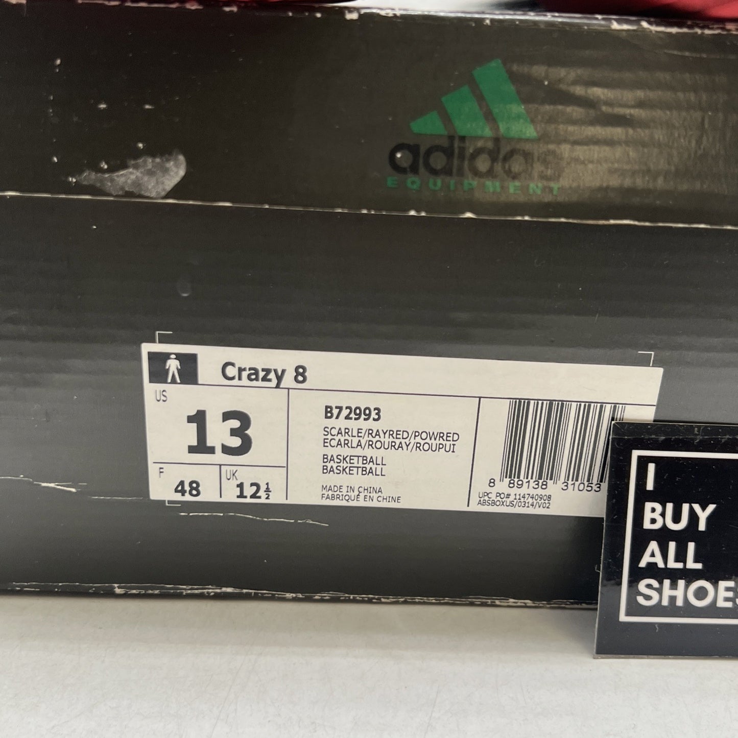 Size 13 - Adidas Crazy 8 Scarlet Red (B72993)