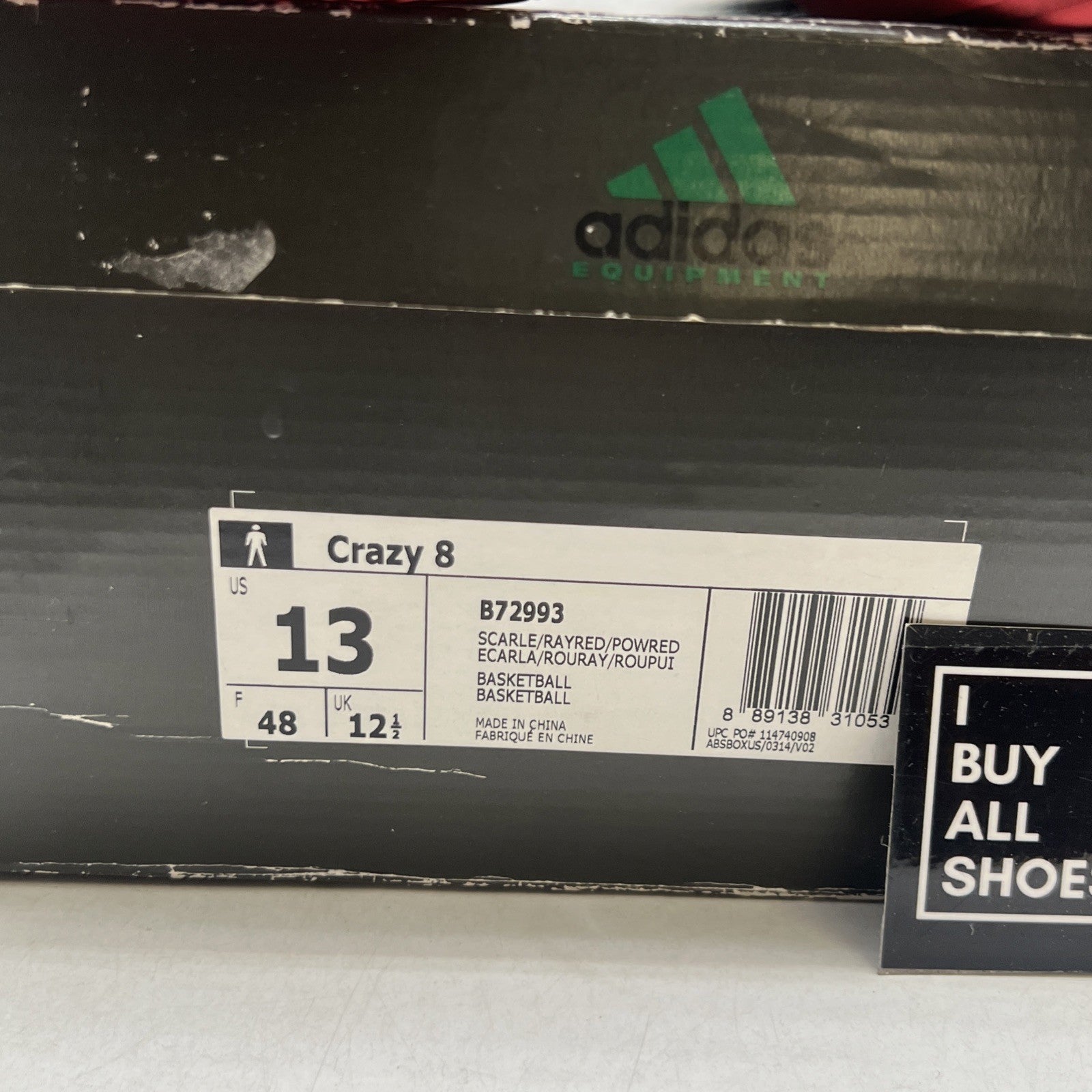 Size 13 - Adidas Crazy 8 Scarlet Red (B72993)