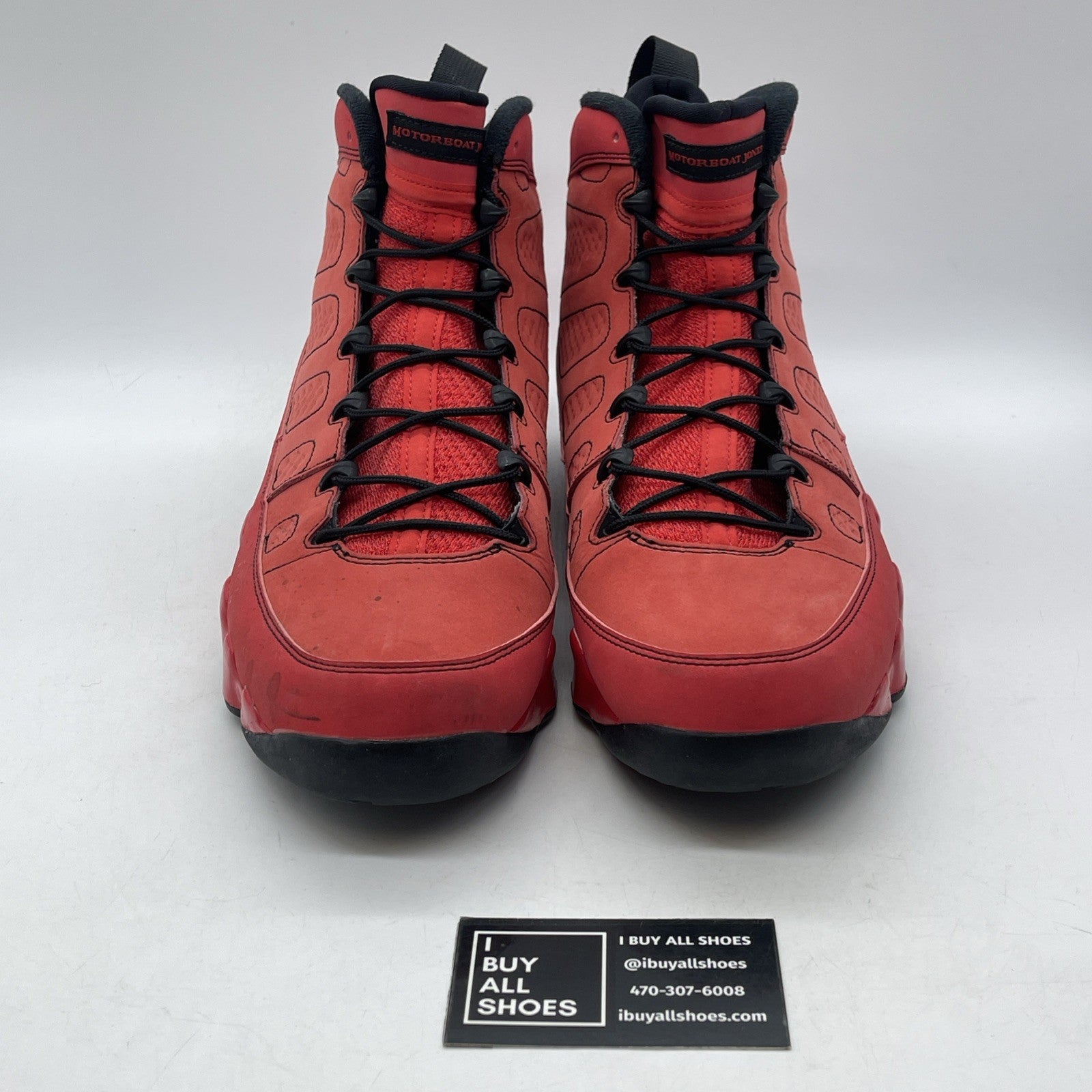 Size 13 - Air Jordan 9 Retro Motorboat Jones Black Red Suede (302370-645)