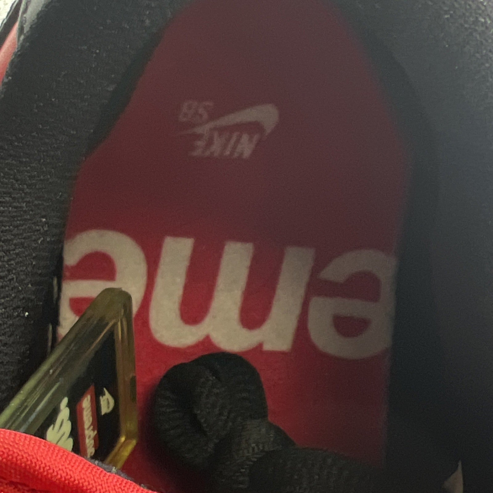 Size 9 - Nike Supreme x Dunk Premium SB Low Red Cement (313170-600)