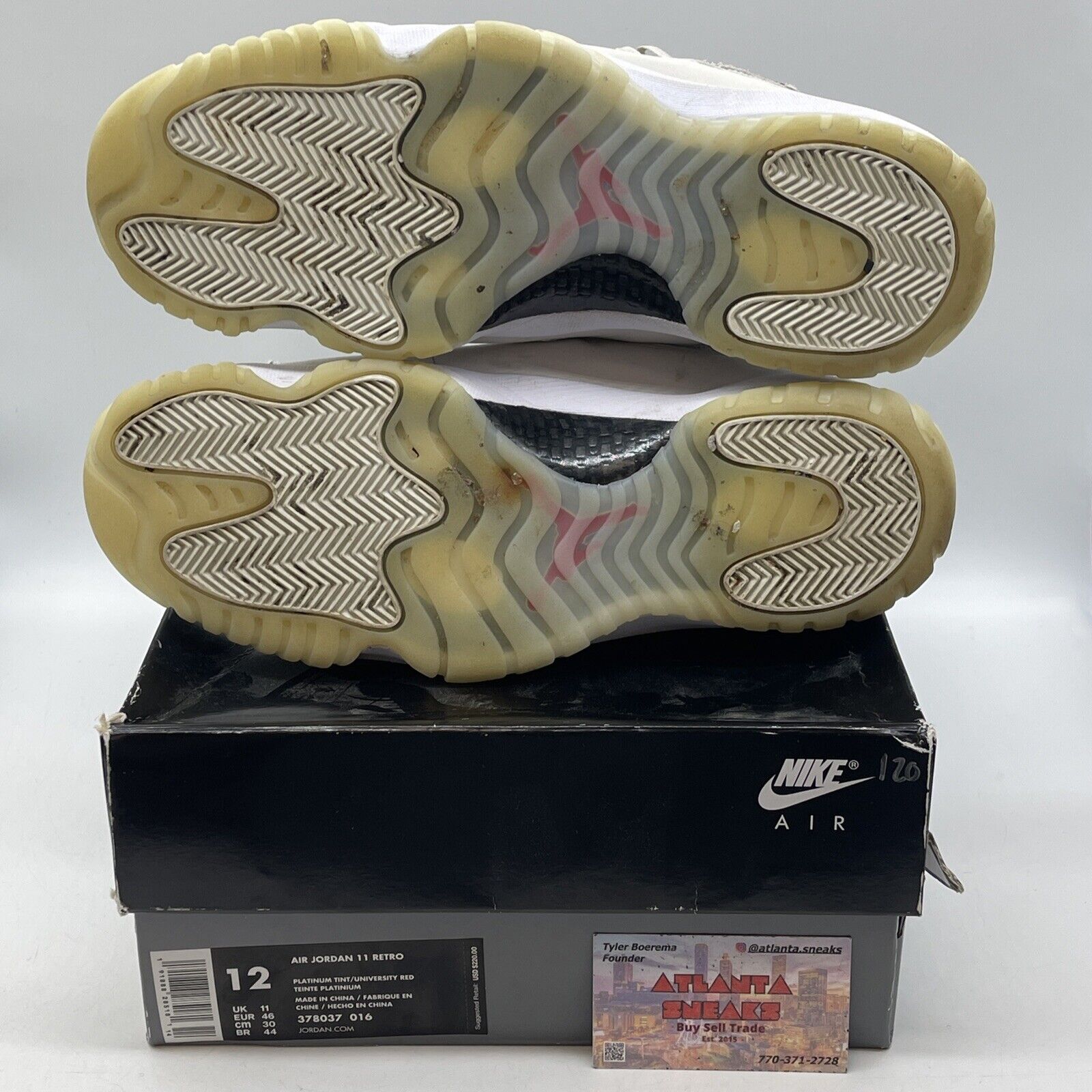 Size 12 - Air Jordan 11 Retro Platinum Tint Tan Brown Suede Red (378037-016)