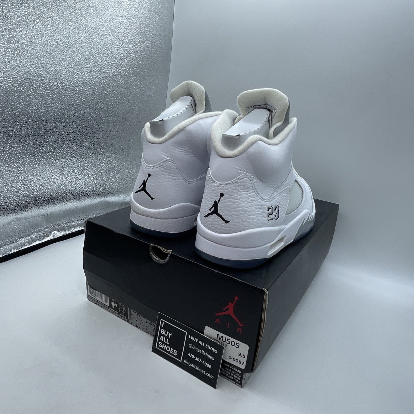Size 9.5 - Air Jordan 5 Retro 2015 White Metallic (136027-130)