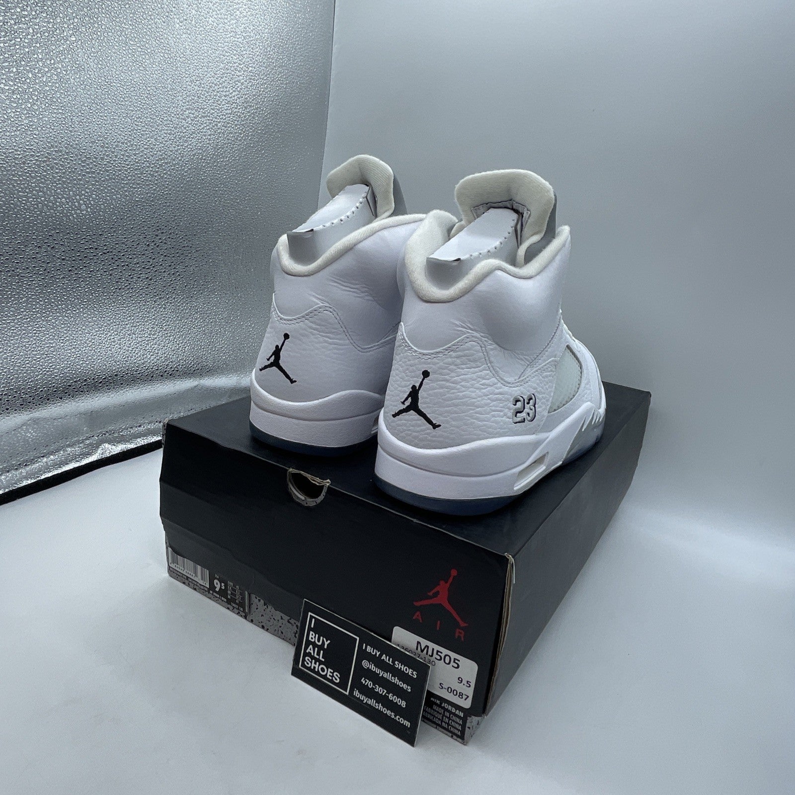 Size 9.5 - Air Jordan 5 Retro 2015 White Metallic (136027-130)
