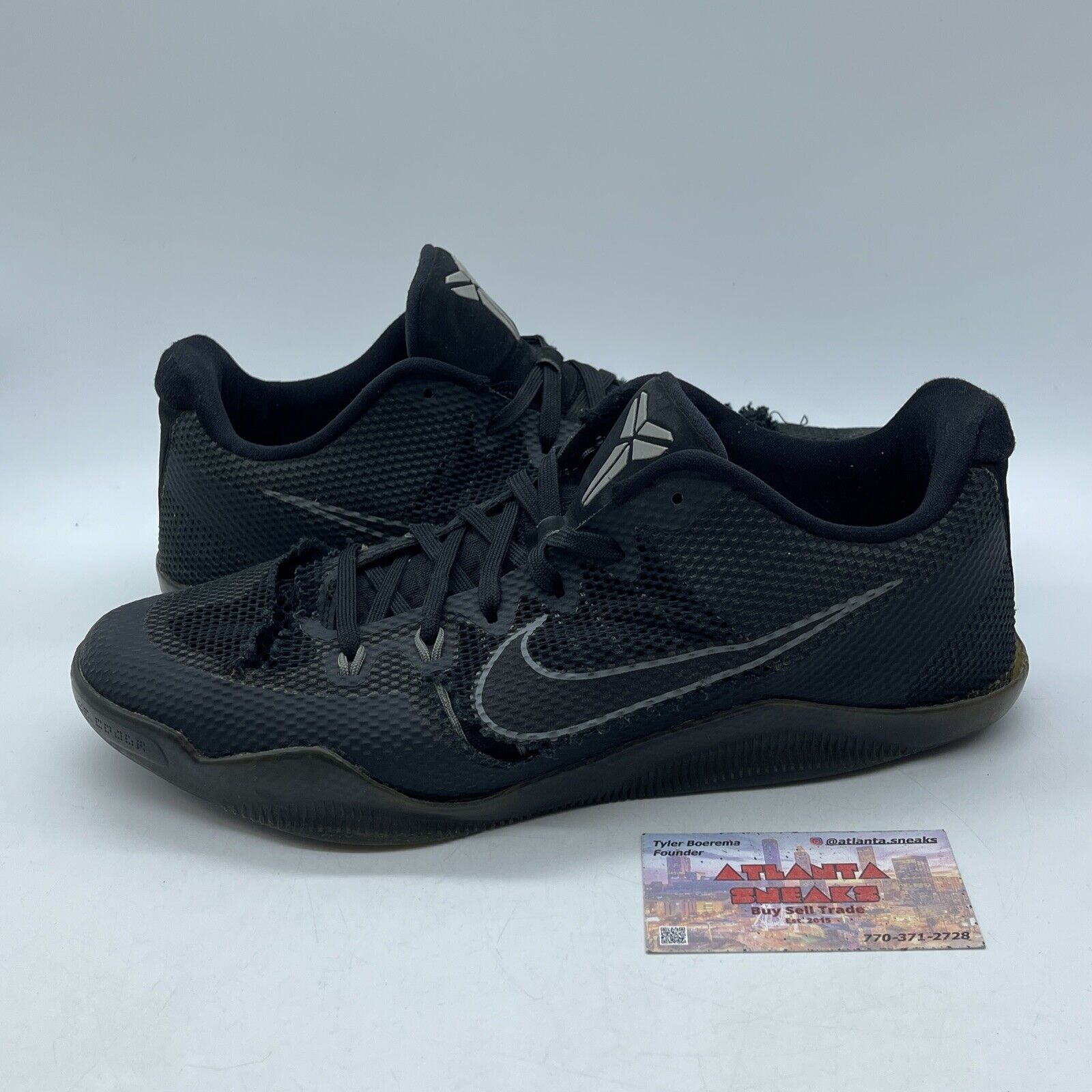 Size 11.5 - Nike Kobe 11 Dark Knight Black Red Suede Leather (836183-001)