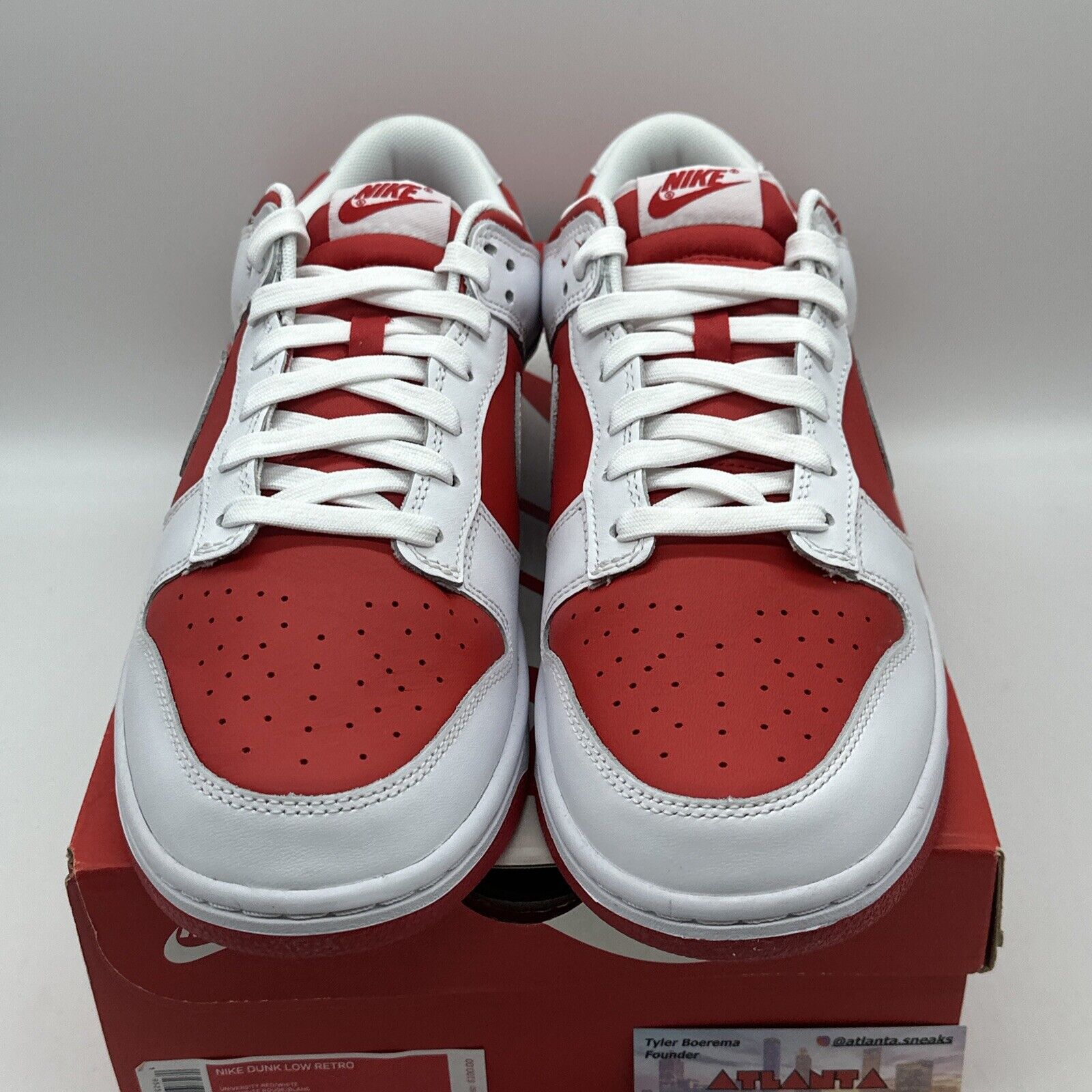 Size 11 - Nike Dunk Low Championship Red 2021 White Red Leather Premium OG All