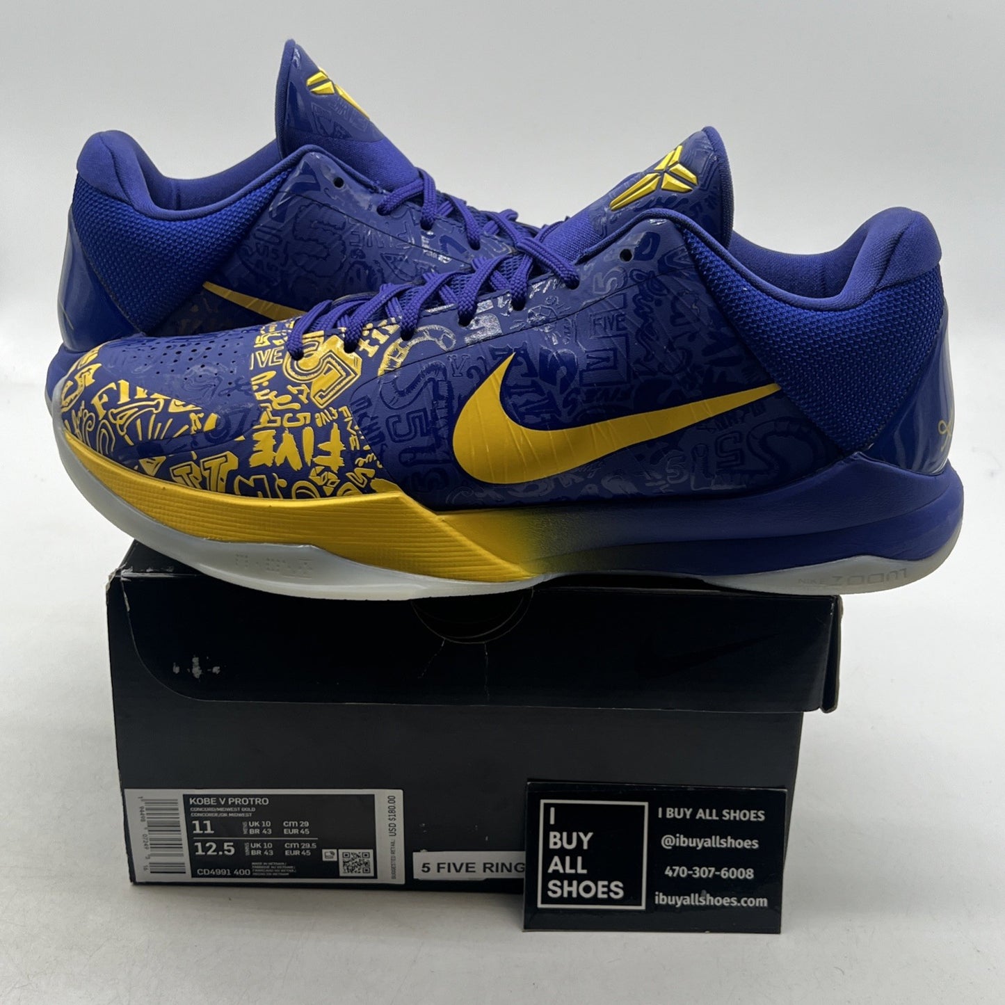 Size 11 - Nike Zoom Kobe 5 Protro 2020 5 Rings (CD4991-400)