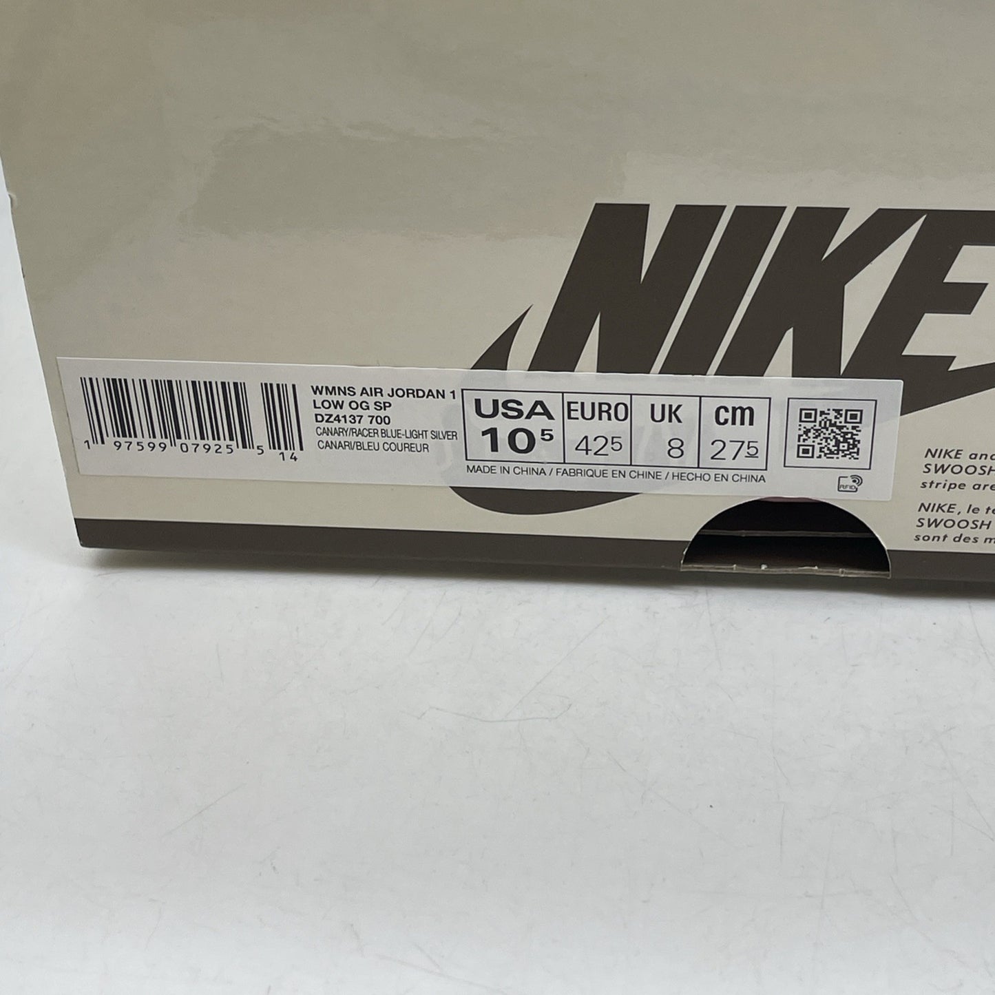 Size 10.5W - Travis Scott x Air Jordan 1 Retro OG SP Low Canary (DZ4137-700)