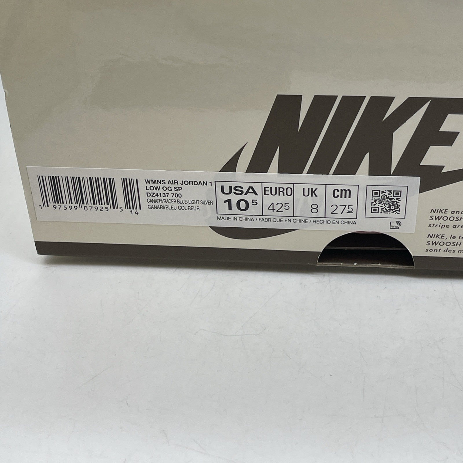 Size 10.5W - Travis Scott x Air Jordan 1 Retro OG SP Low Canary (DZ4137-700)