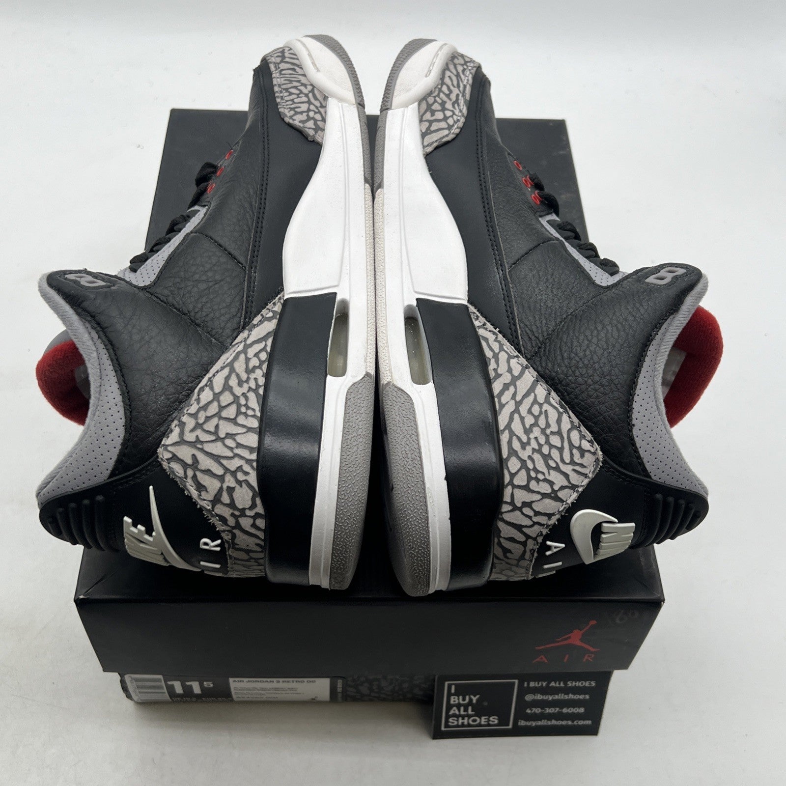 Size 11.5 - Air Jordan 3 Retro OG Mid Black Cement (854262-001)