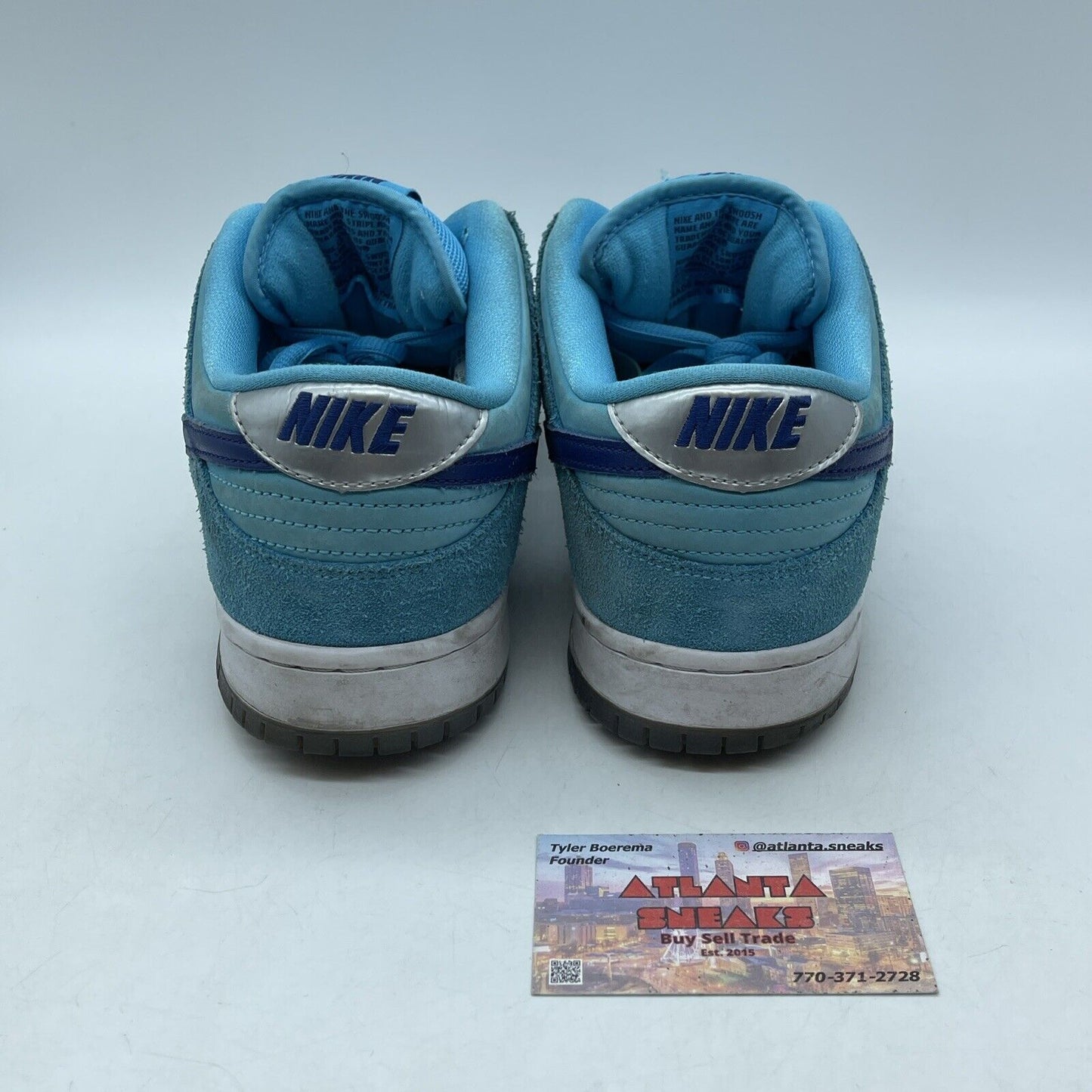 Size 12 - Nike Dunk SB Low Blue Fury White Grey Suede Leather (BQ6817-400)