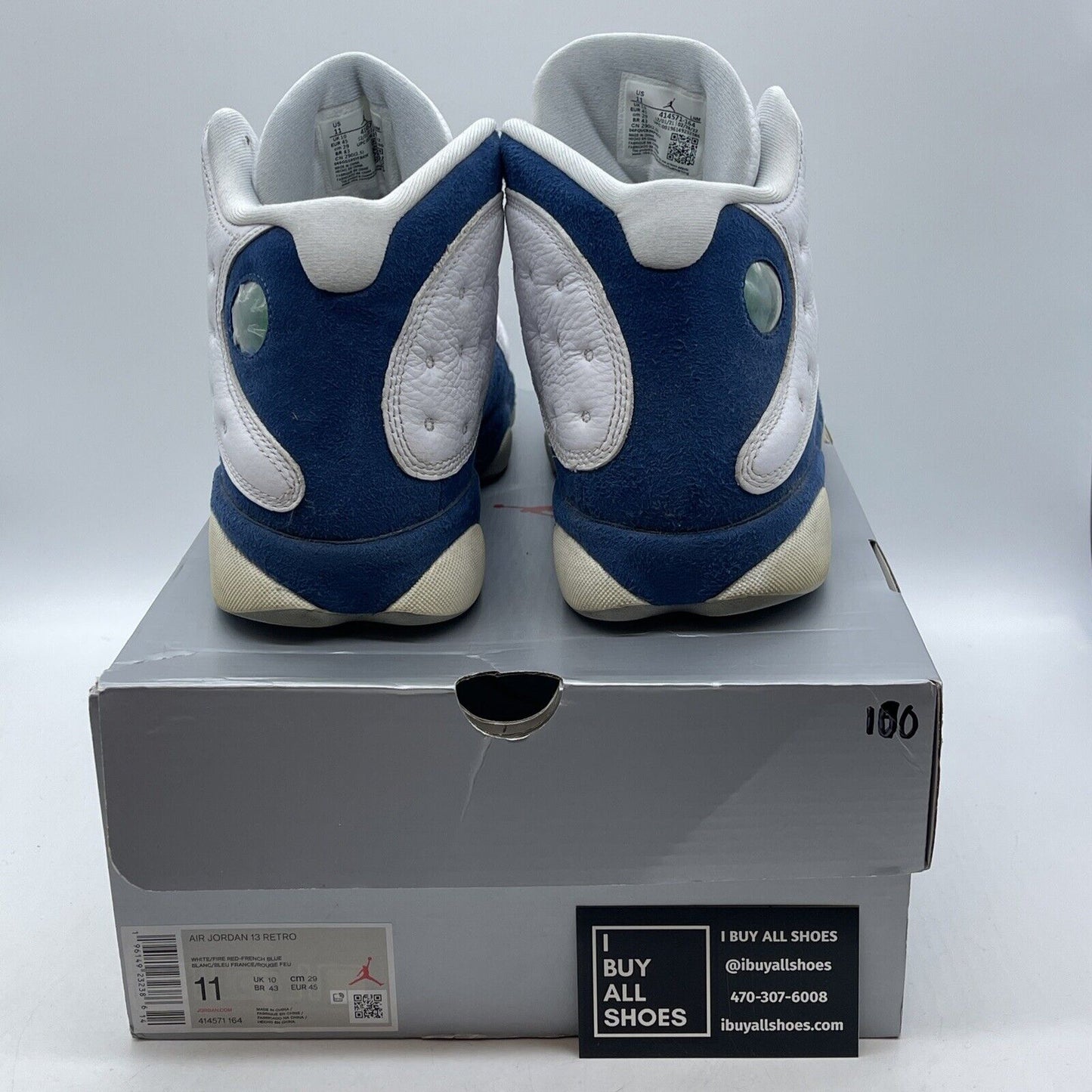 Size 11 - Jordan 13 Retro Mid French Blue Suede Grey White Leather (414571-164)