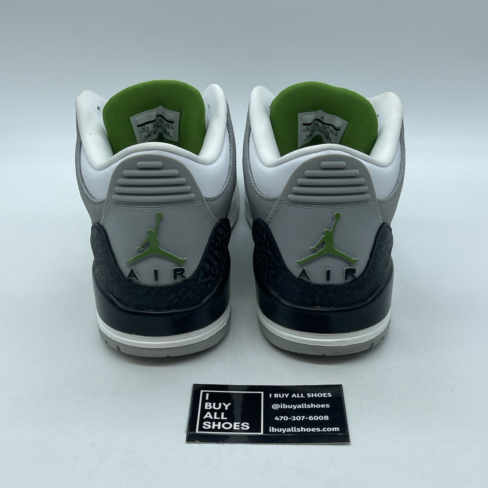 Size 10.5 - Air Jordan 3 Retro Chlorophyll Grey White Leather Suede (136064-006)