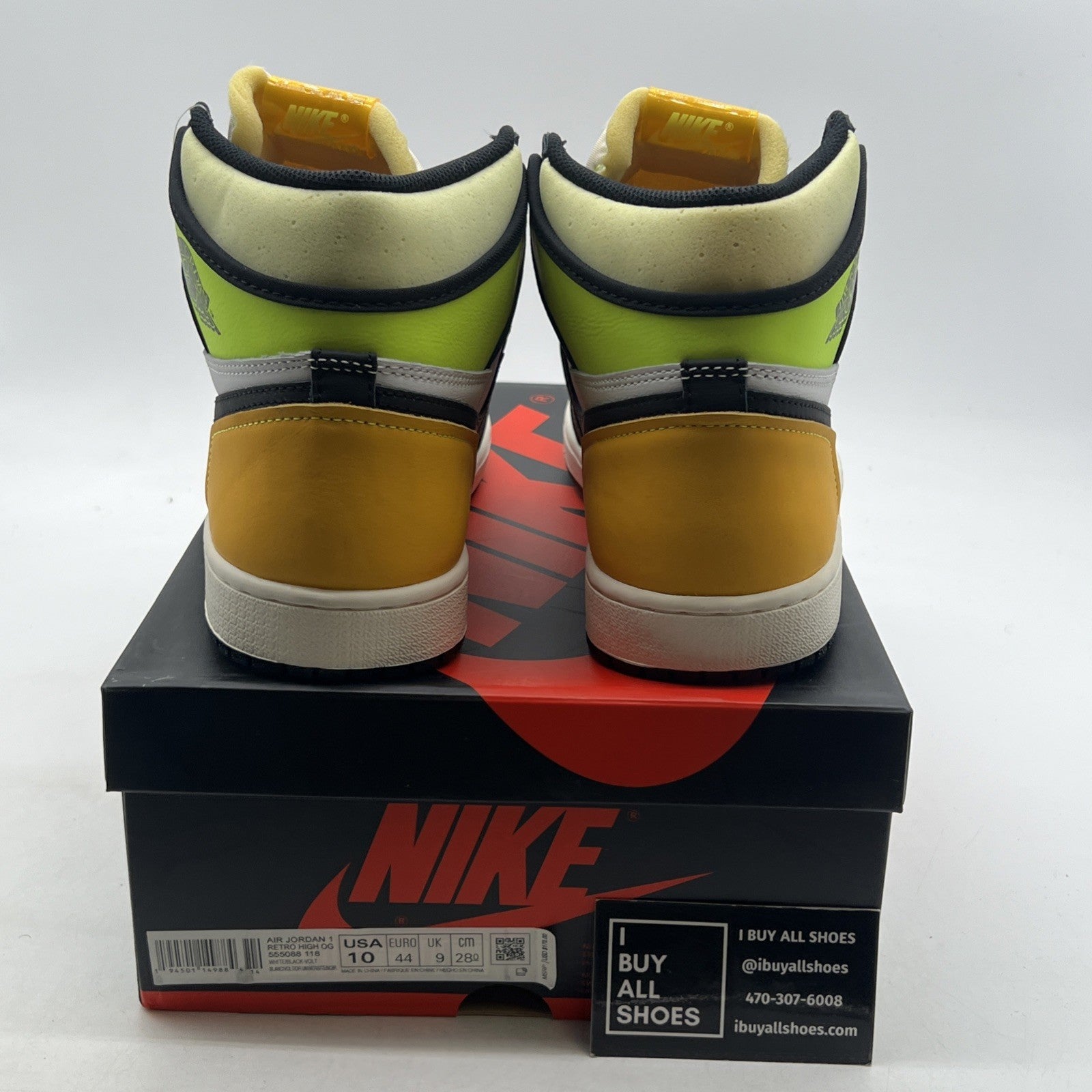 Size 10 - Air Jordan 1 Retro High OG Volt (555088-118)