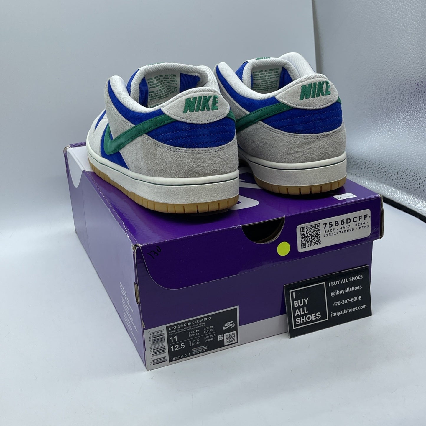 Size 11 - Nike Dunk Pro SB Low Hyper Royal Malachite Blue Grey (HF3704-001)