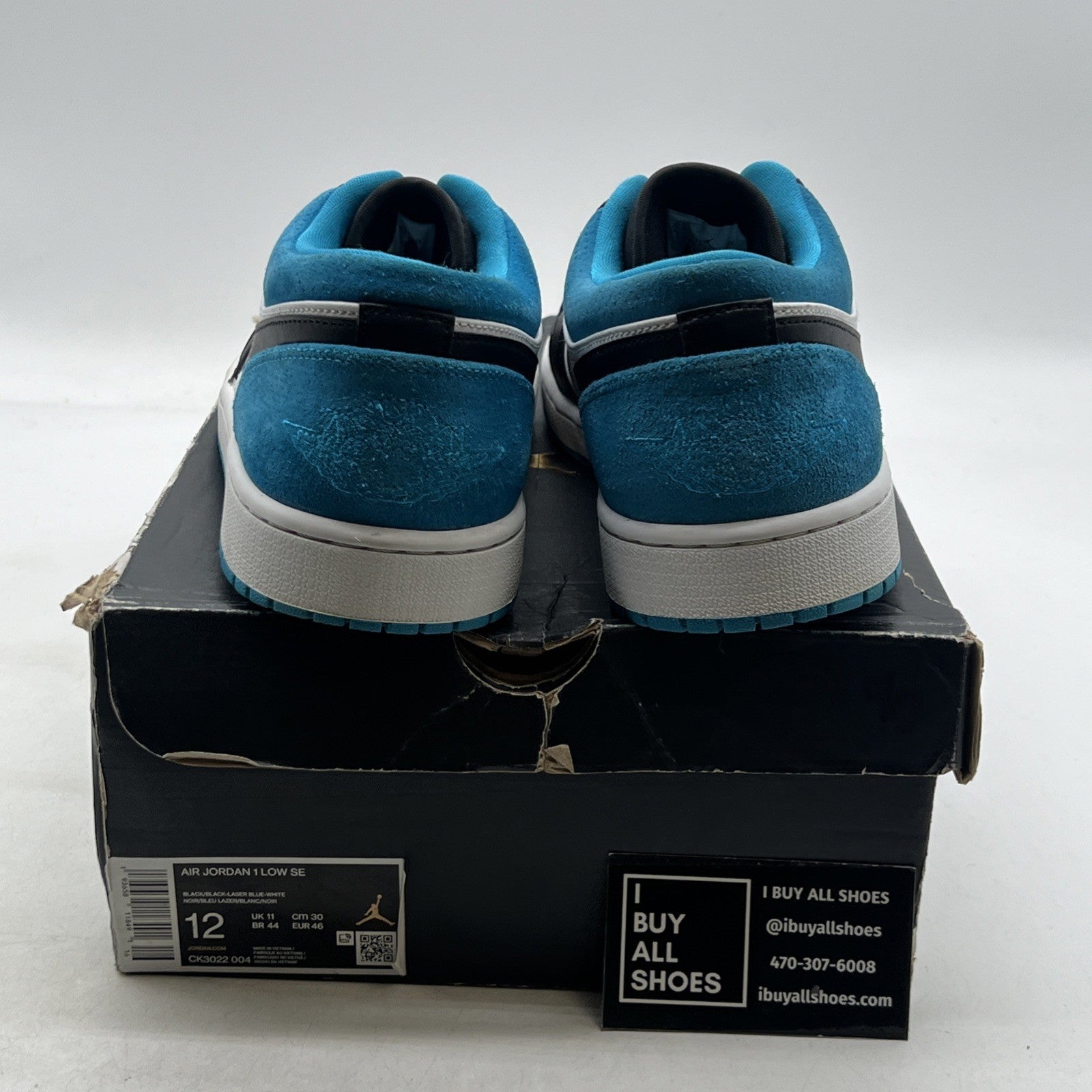 Size 12 - Air Jordan 1 SE Low Laser Blue (CK3022-004)