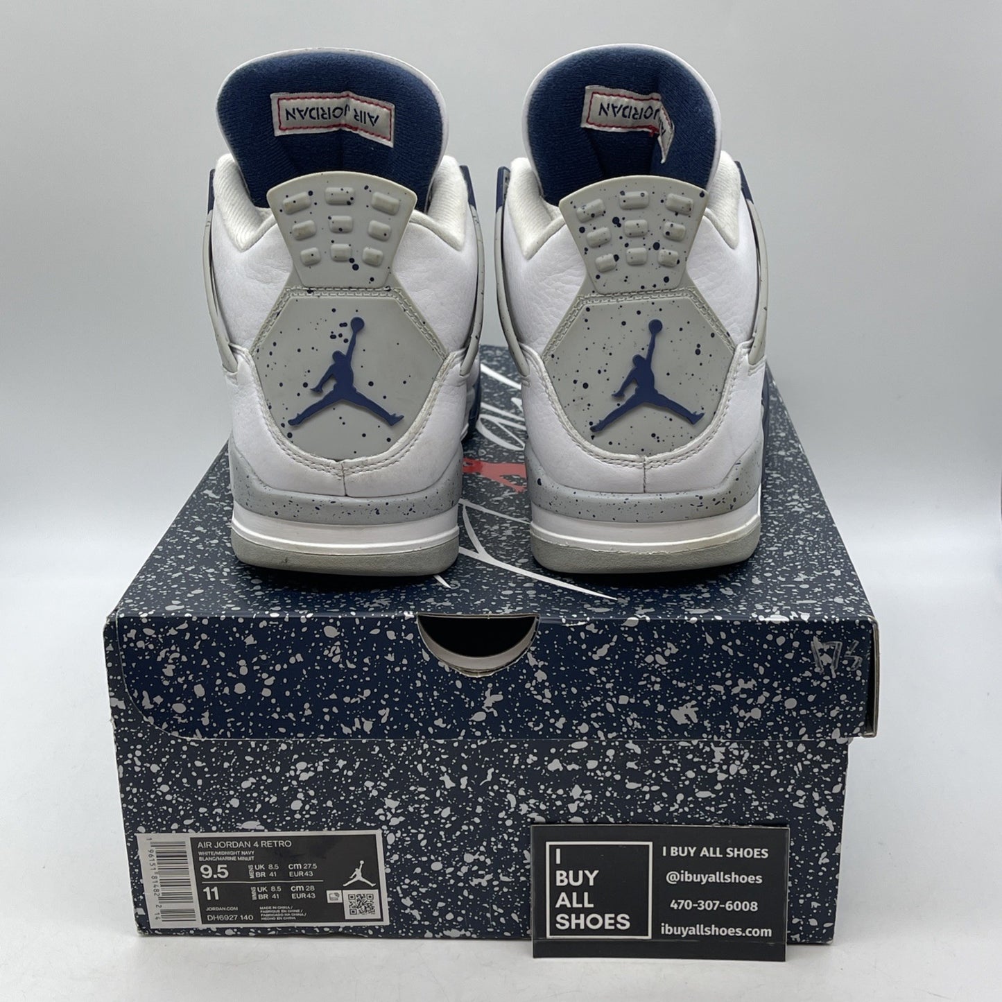 Size 9.5 - Jordan 4 Retro Mid Midnight Navy White Leather (DH6927-140)