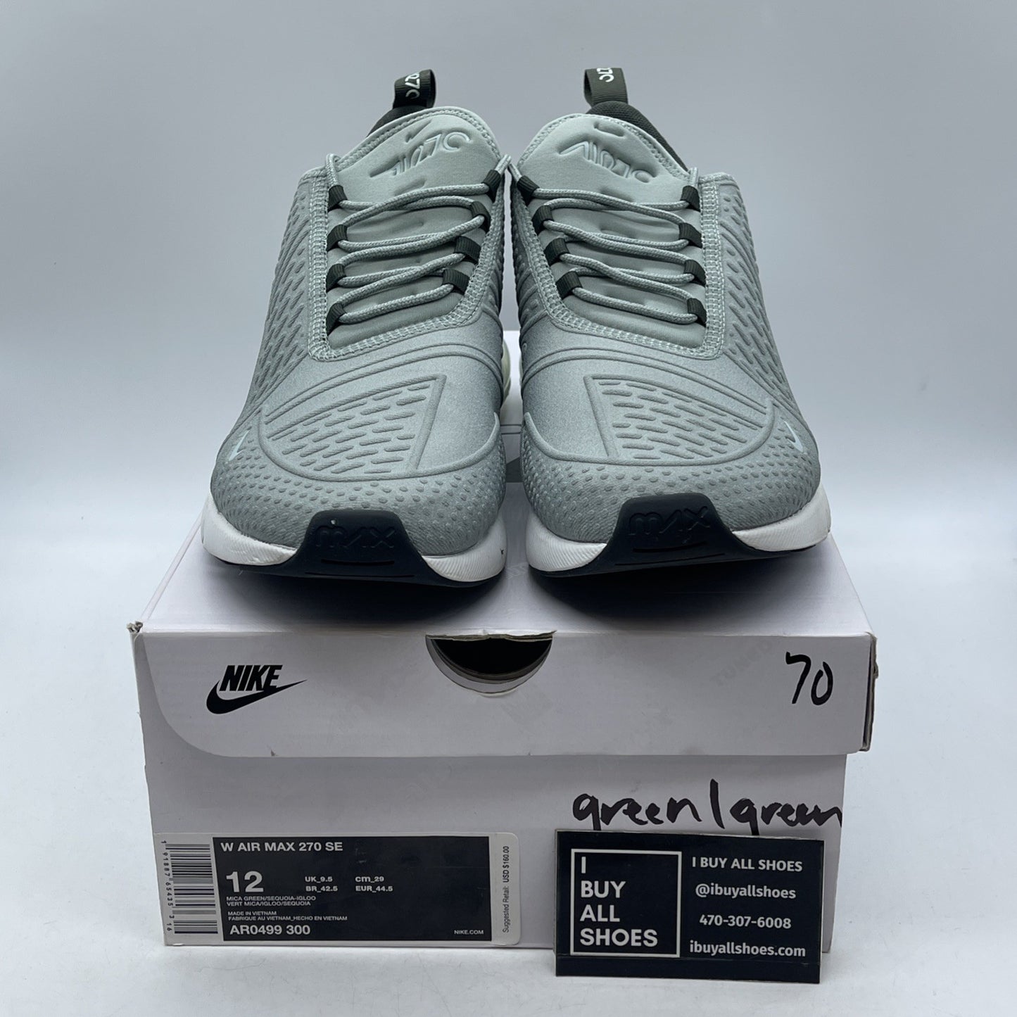 Size 12 - Nike Air Max 270 SE Sneakers Mica Sequoia (AR0499-300)