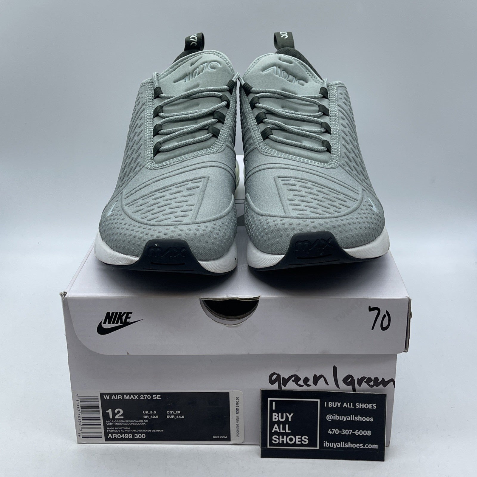 Size 12 - Nike Air Max 270 SE Sneakers Mica Sequoia (AR0499-300)