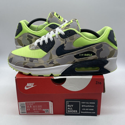 Size 11.5 - Nike Air Max 90 Green Camo Suede Leather (CW4039-300)