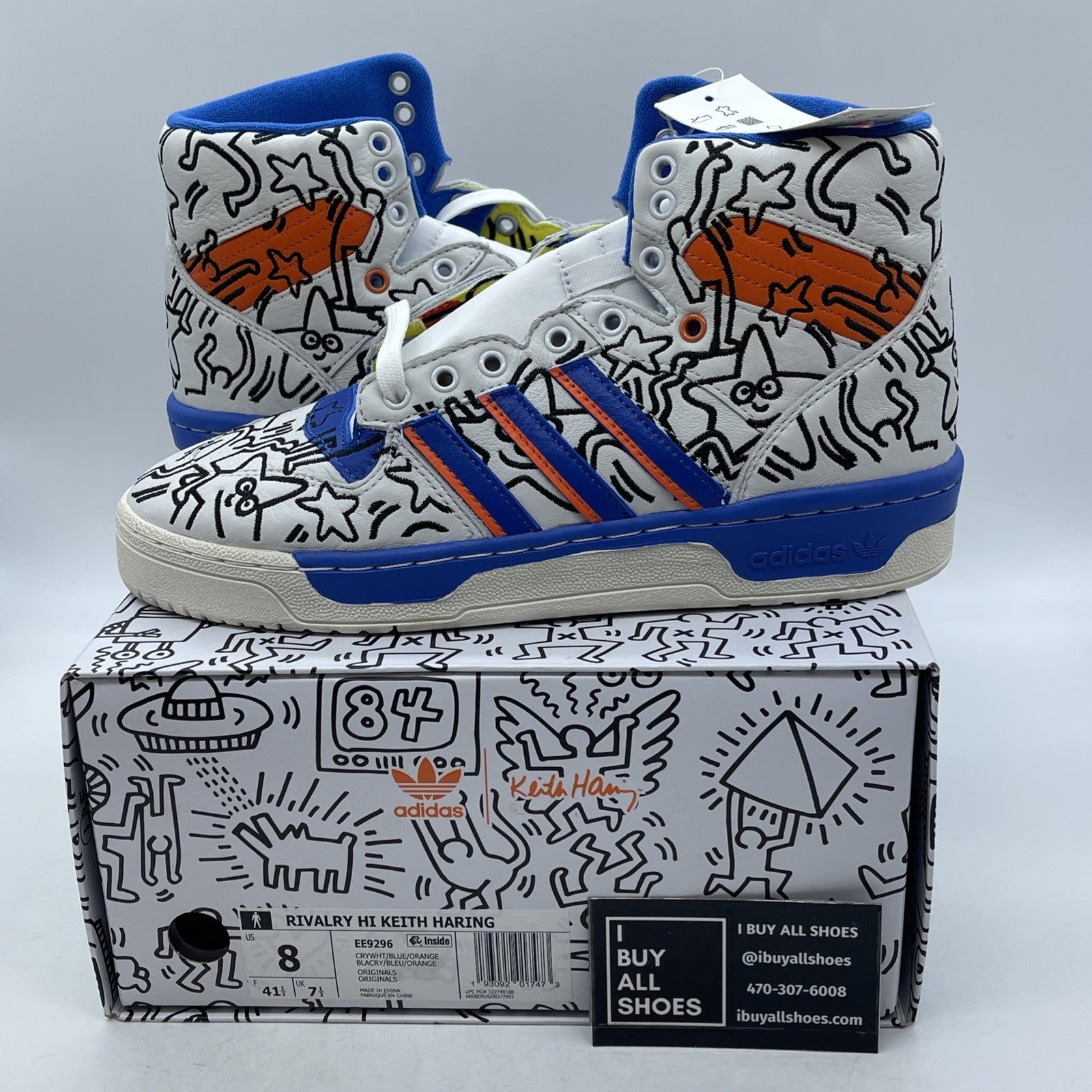 Size 8 - Adidas Keith Haring x Rivalry High Pop Art (EE9296)