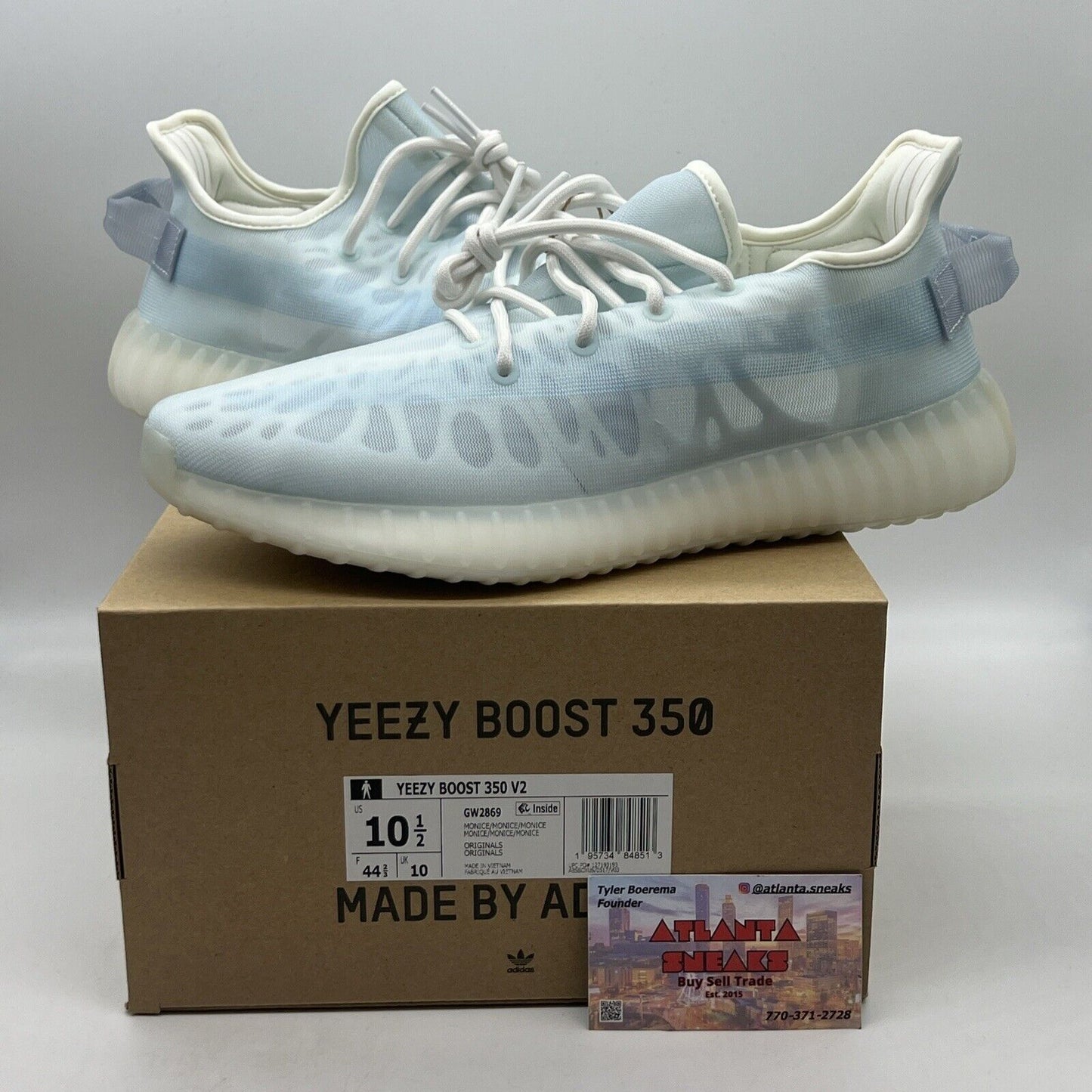 Size 10.5 - adidas Yeezy Boost 350 V2 Mono Ice Brand New Og All