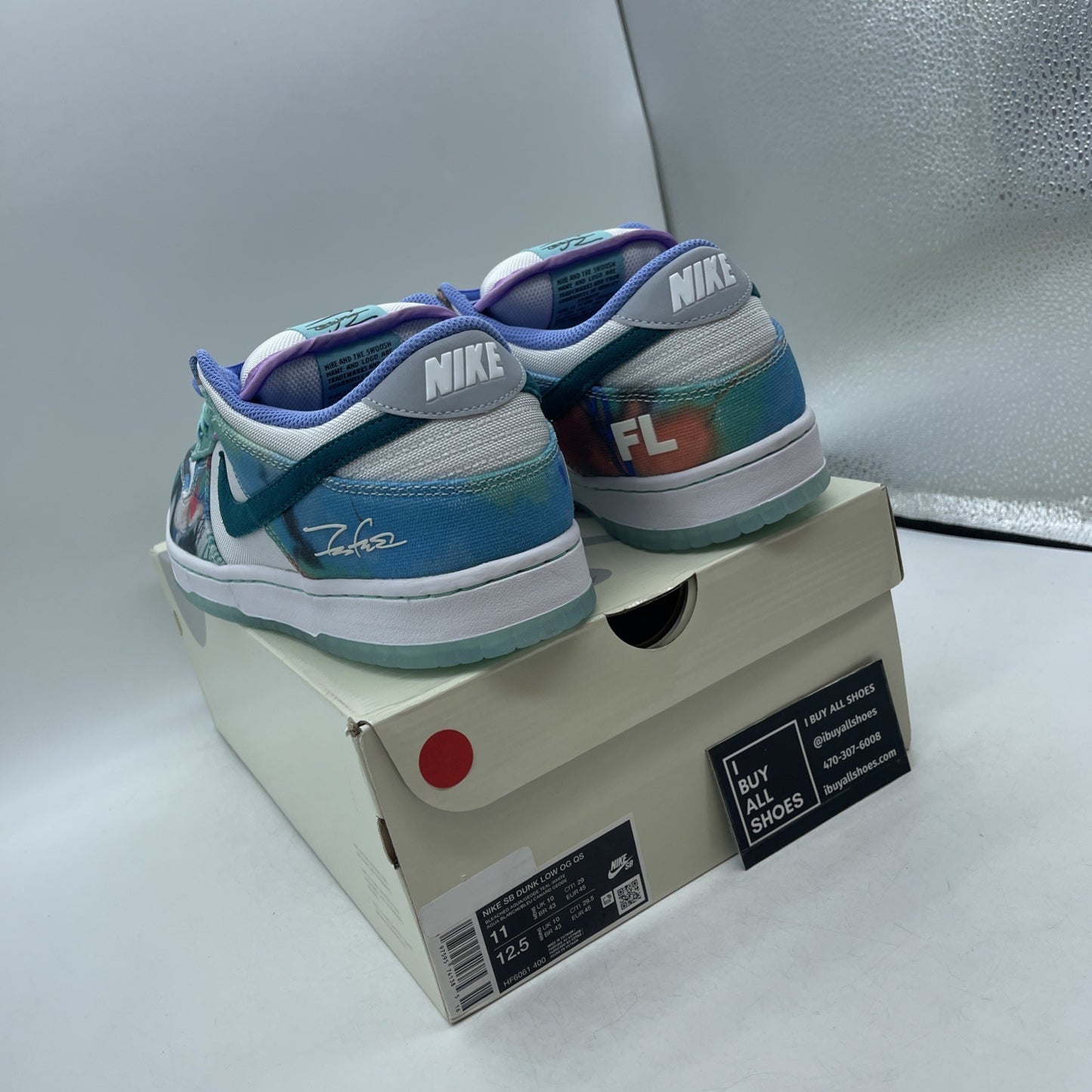 Size 11 - Futura Laboratories x Nike Dunk SB Low Bleached Aqua (HF6061-400)