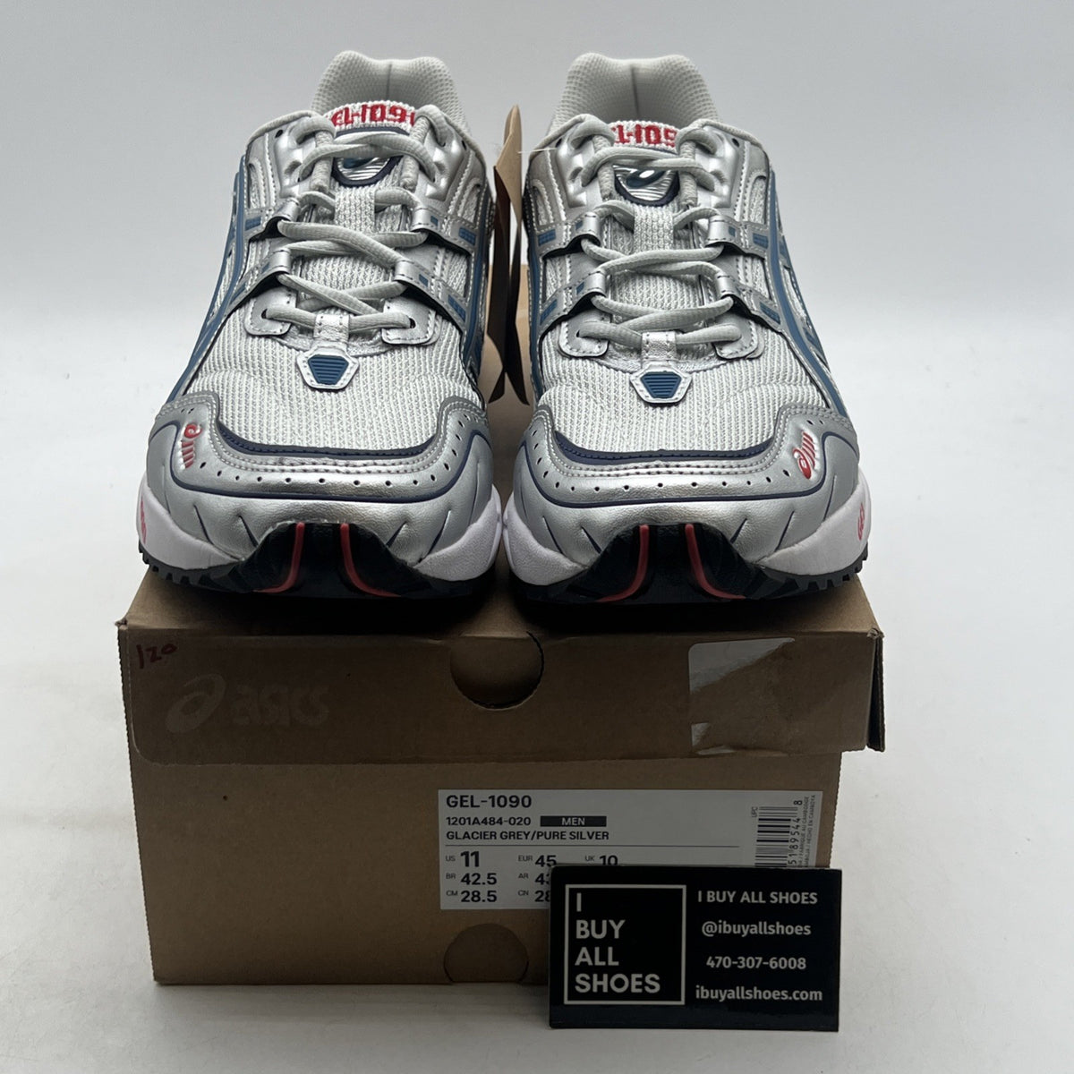 Size 11 - ASICS Men's GEL-1090 Glacier Grey/ Pure Silver  (1201A484-020)