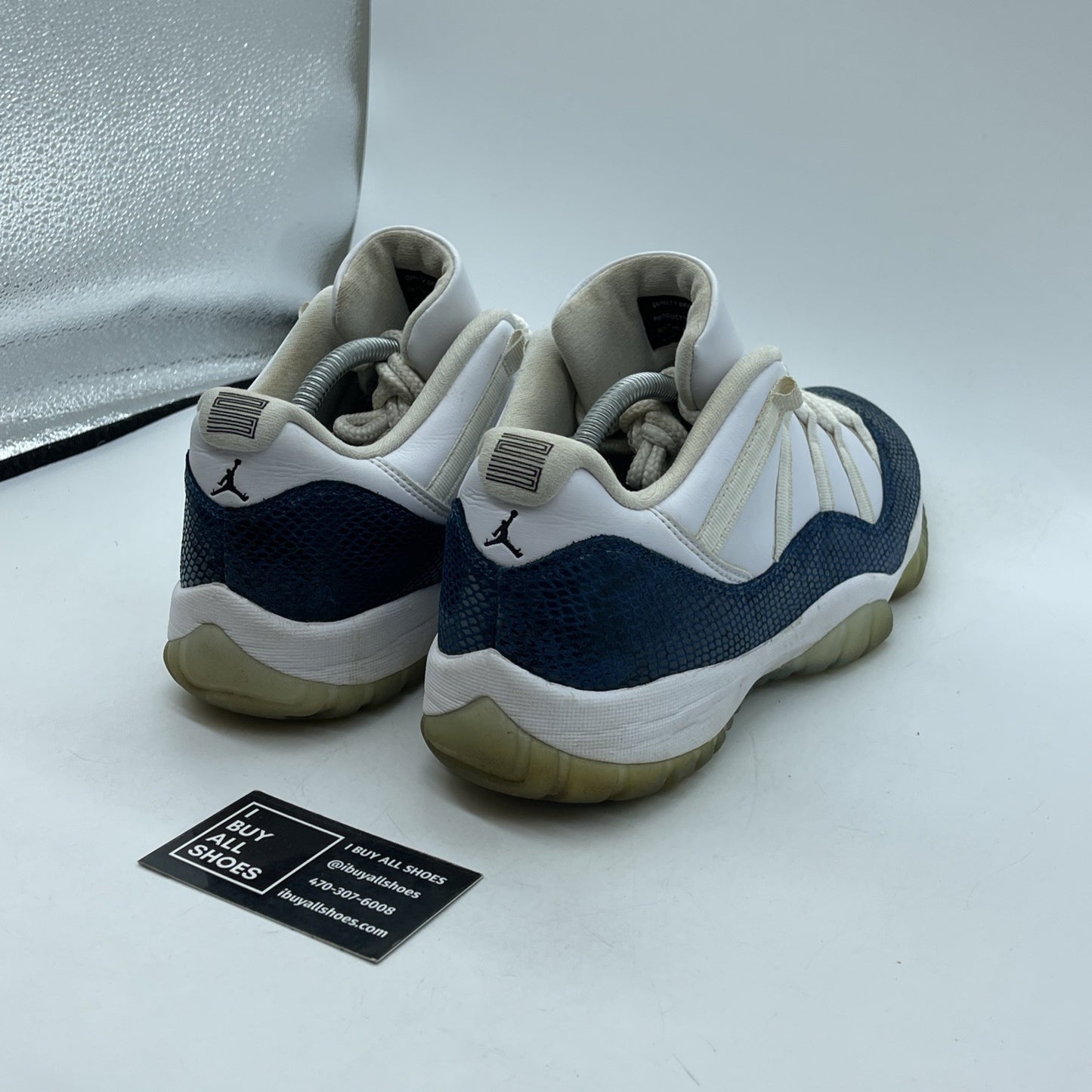 Size 11 - Jordan 11 Retro Low Snakeskin 2019 Blue White Suede (CD6846-102)