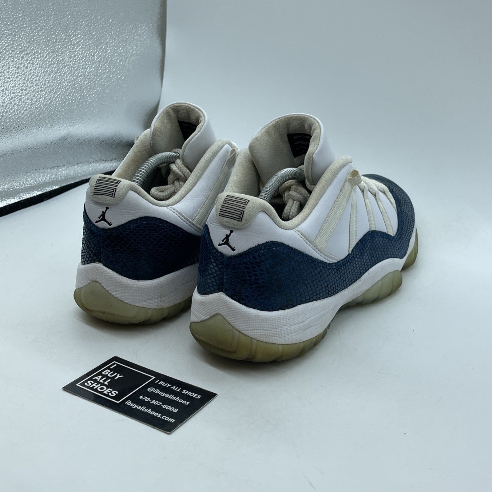 Size 11 - Jordan 11 Retro Low Snakeskin 2019 Blue White Suede (CD6846-102)