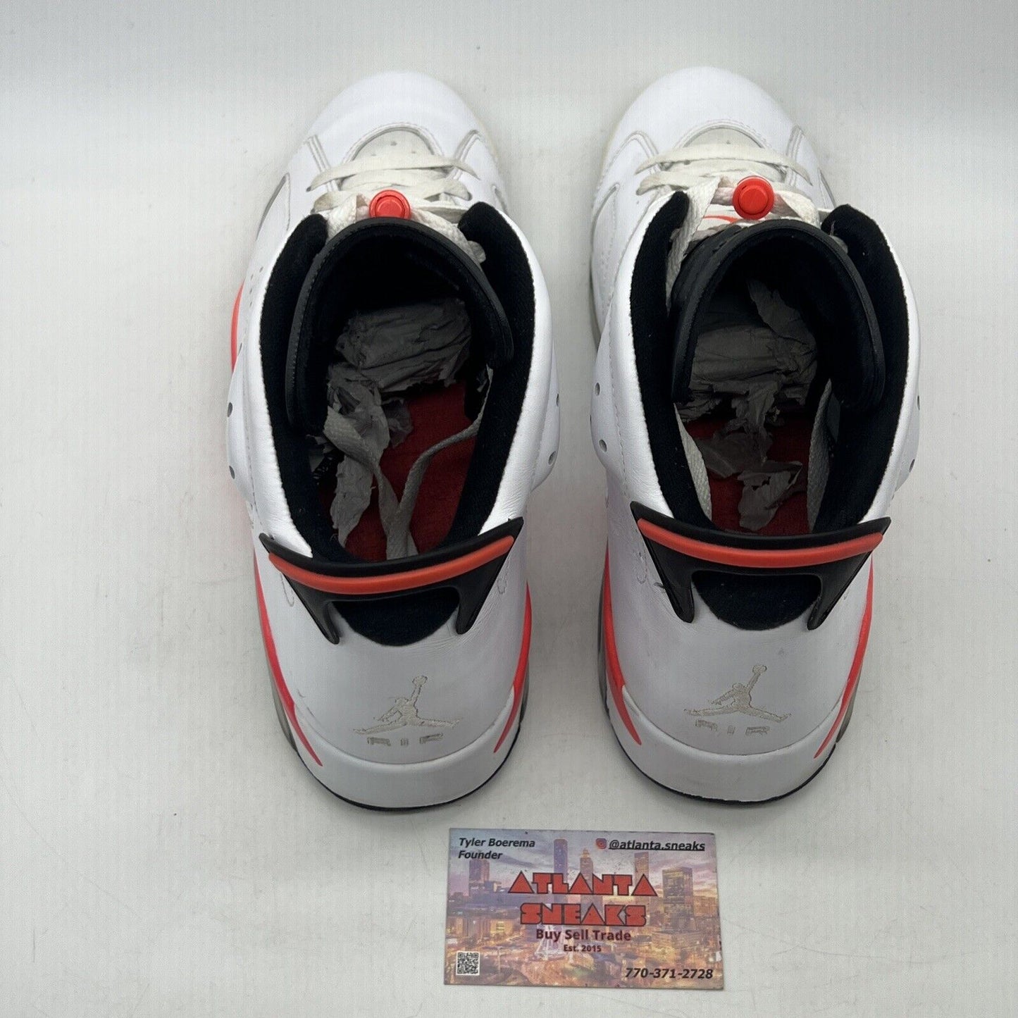 Size 12 - Air Jordan 6 Retro White Infrared 2014 White Black  (384664-123)