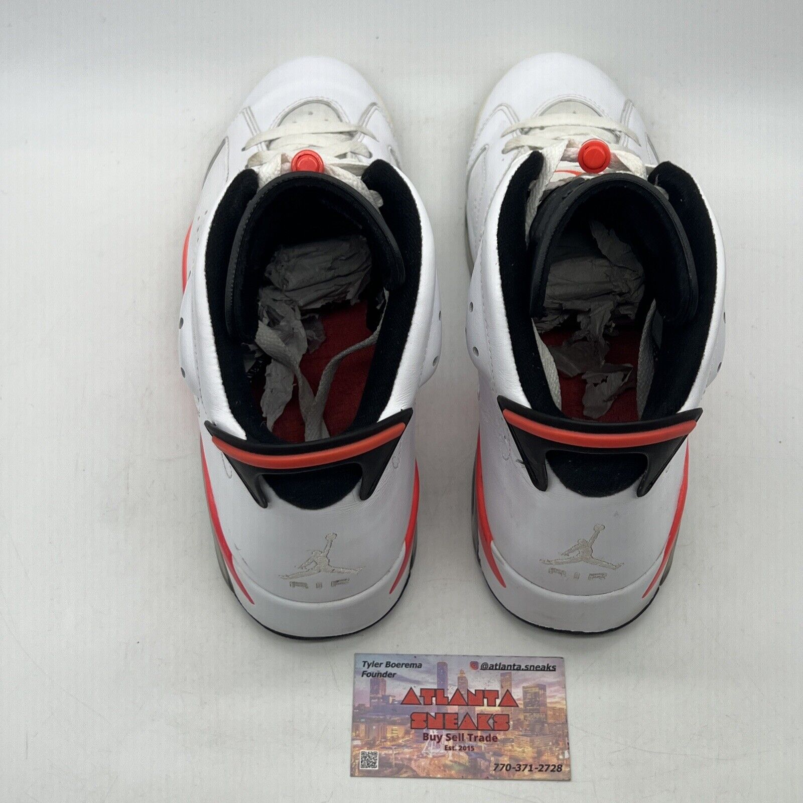 Size 12 - Air Jordan 6 Retro White Infrared 2014 White Black  (384664-123)