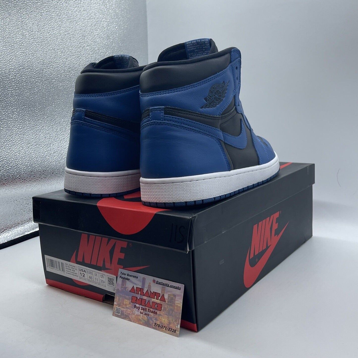Size 12 - Jordan 1 Retro OG High Dark Marina Blue White Black (555088-404)