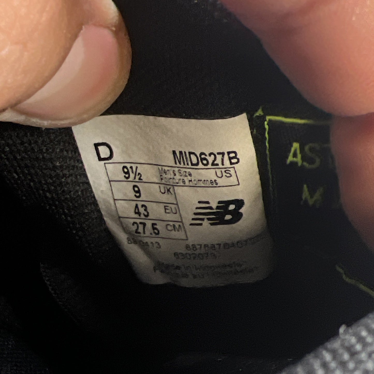 Size 9.5 - New Balance Steel Toe 627 Leather Triple Black (MID627B)