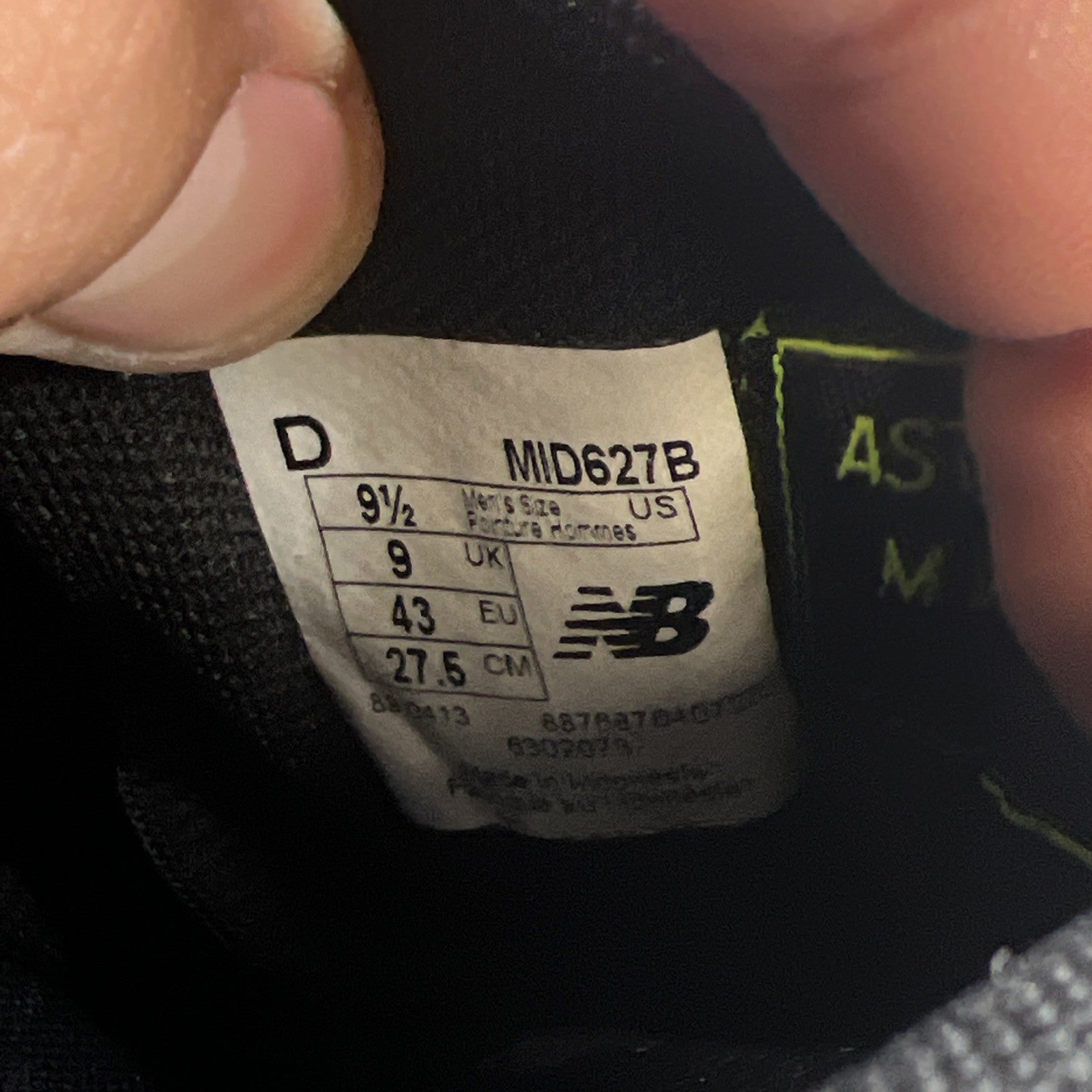 Size 9.5 - New Balance Steel Toe 627 Leather Triple Black (MID627B)