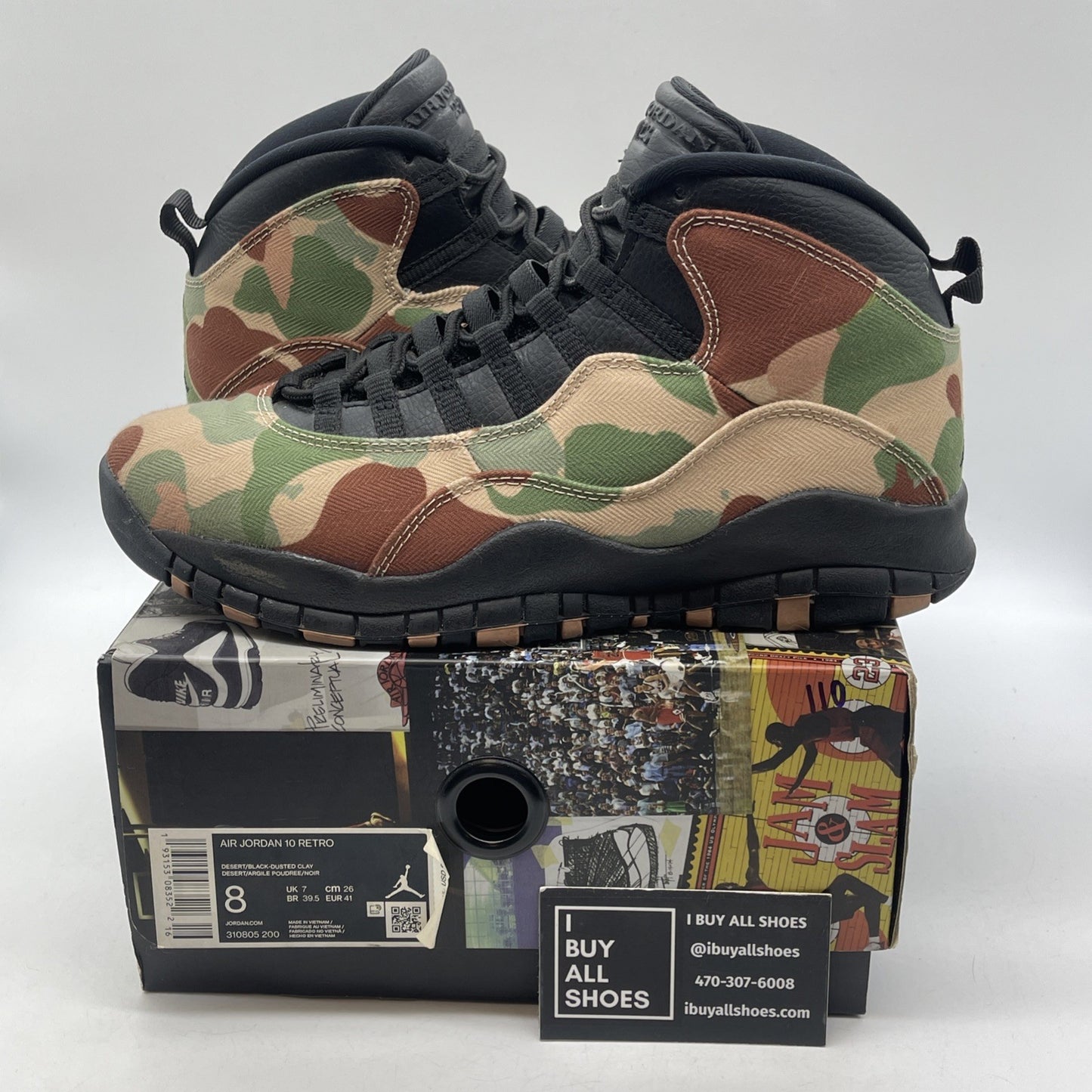 Size 8 - Air Jordan 10 Retro Desert Camo Brown Green Suede (310805-200)