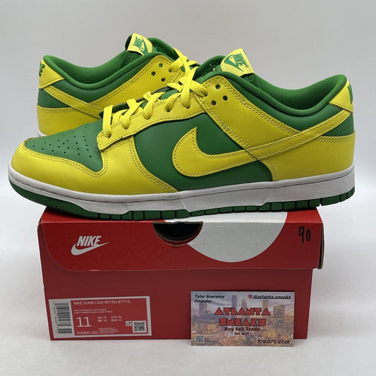 Size 11 - Nike Dunk Low Reverse Brazil White Yellow Green Leather (DV0833-300)