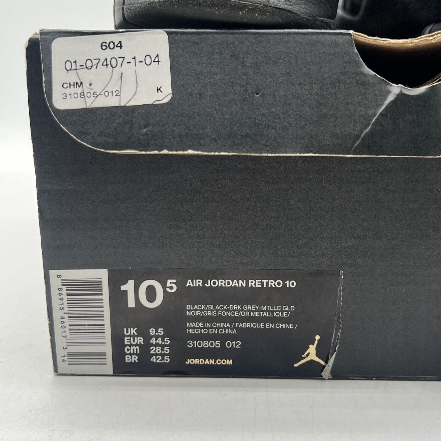 Size 10.5 - Air Jordan 10 Retro NYC Black Leather Yellow (310805-012)